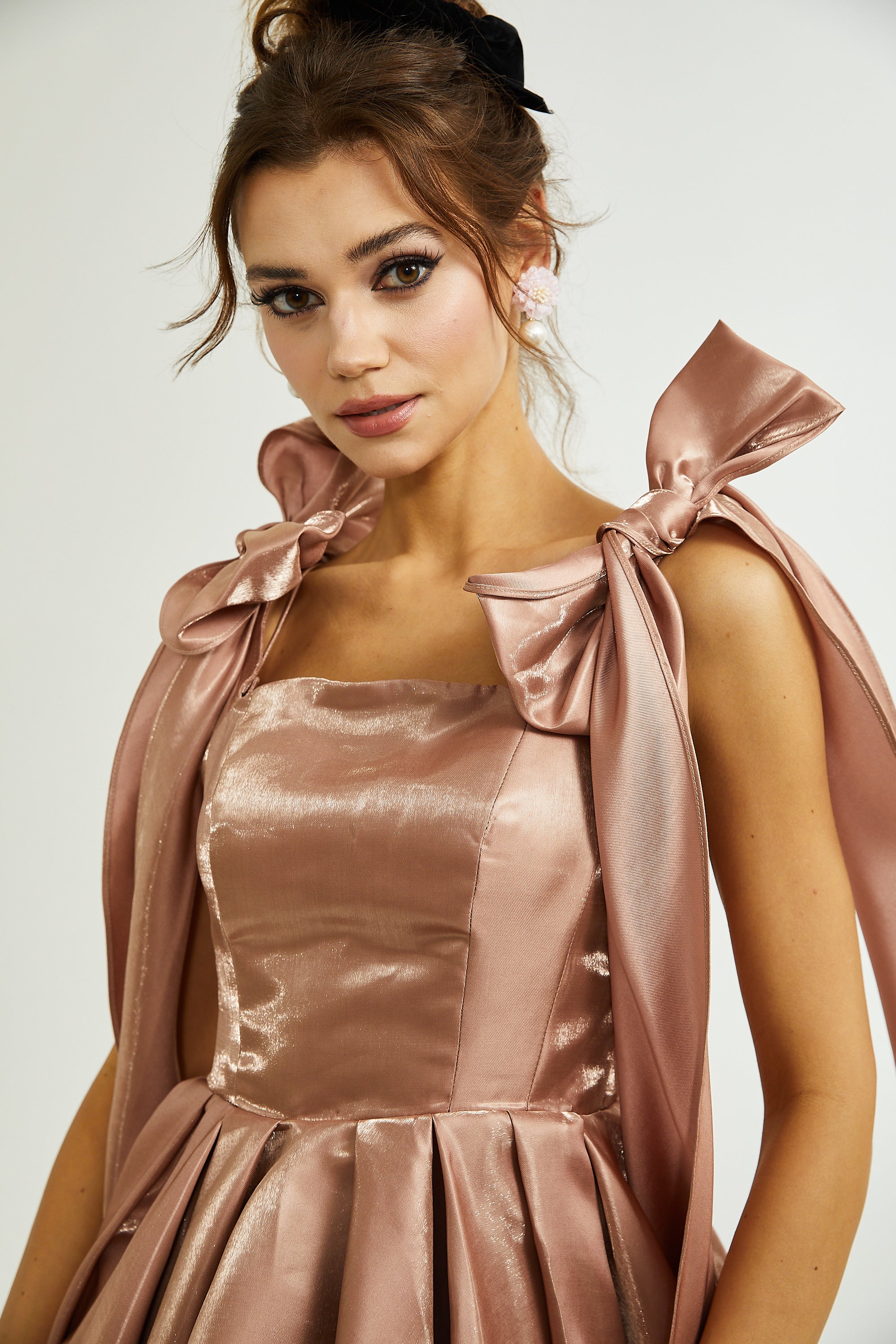 Catiana bow-detail flared dress