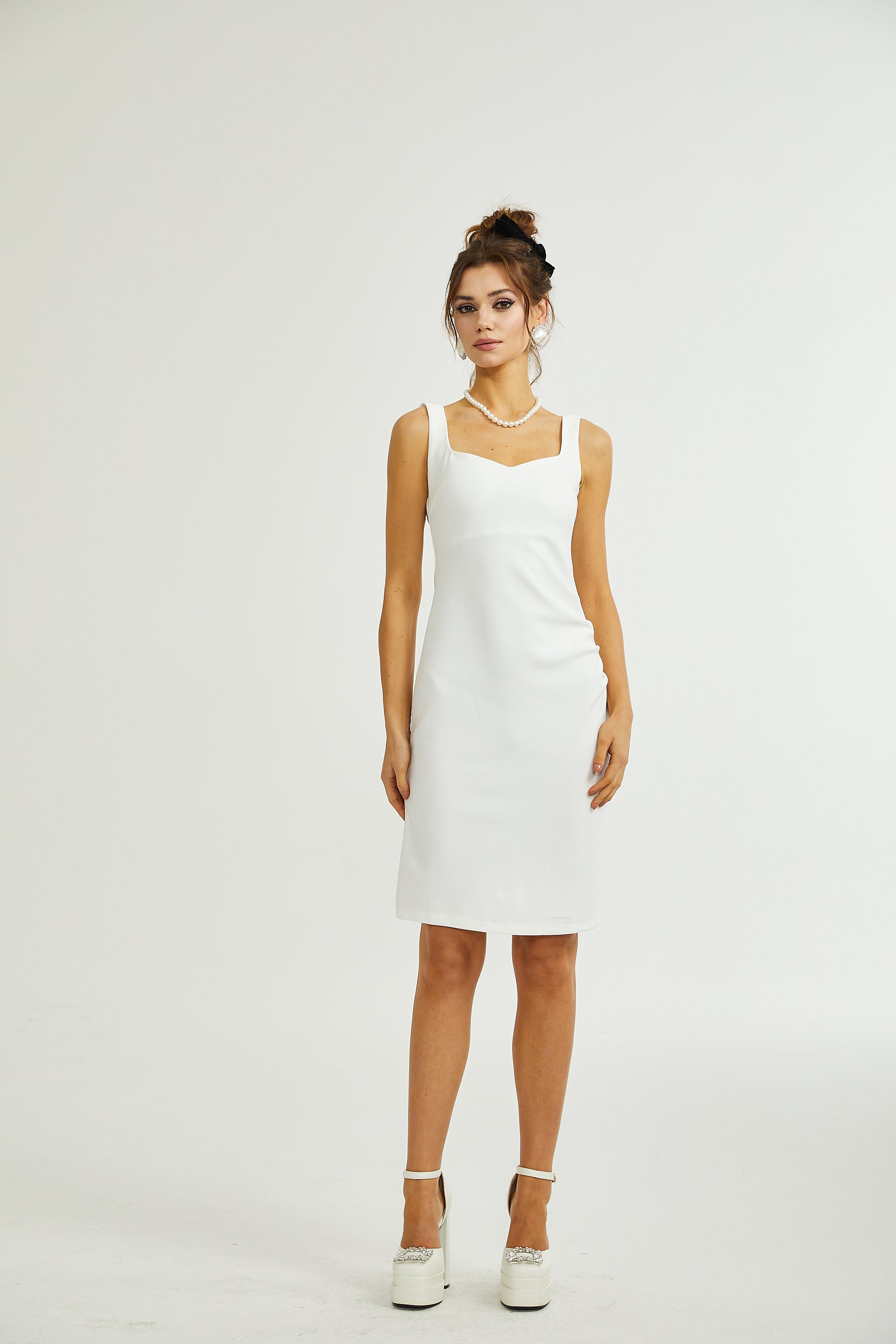 Jadore pearl-embellished sleeveless dress