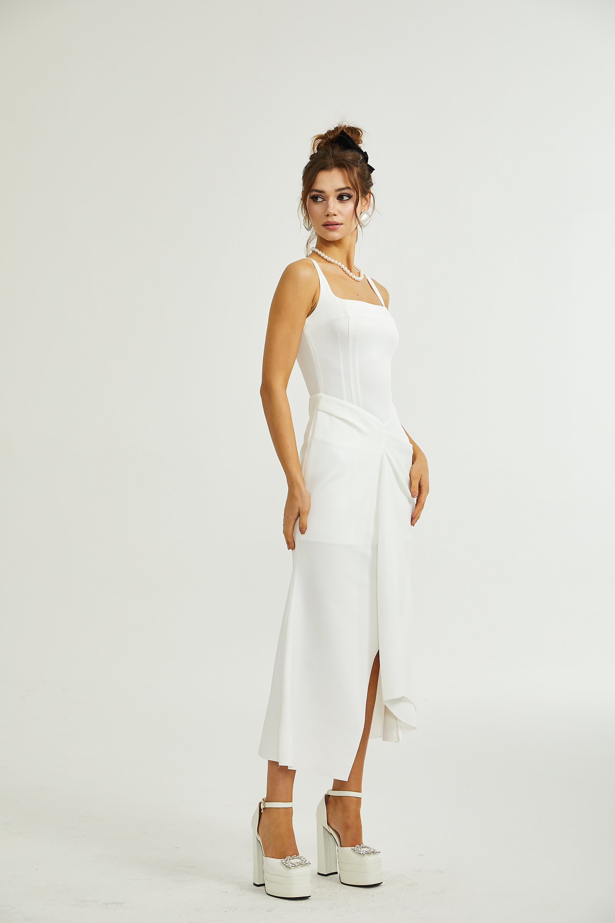 Josefina asymmetric midi dress