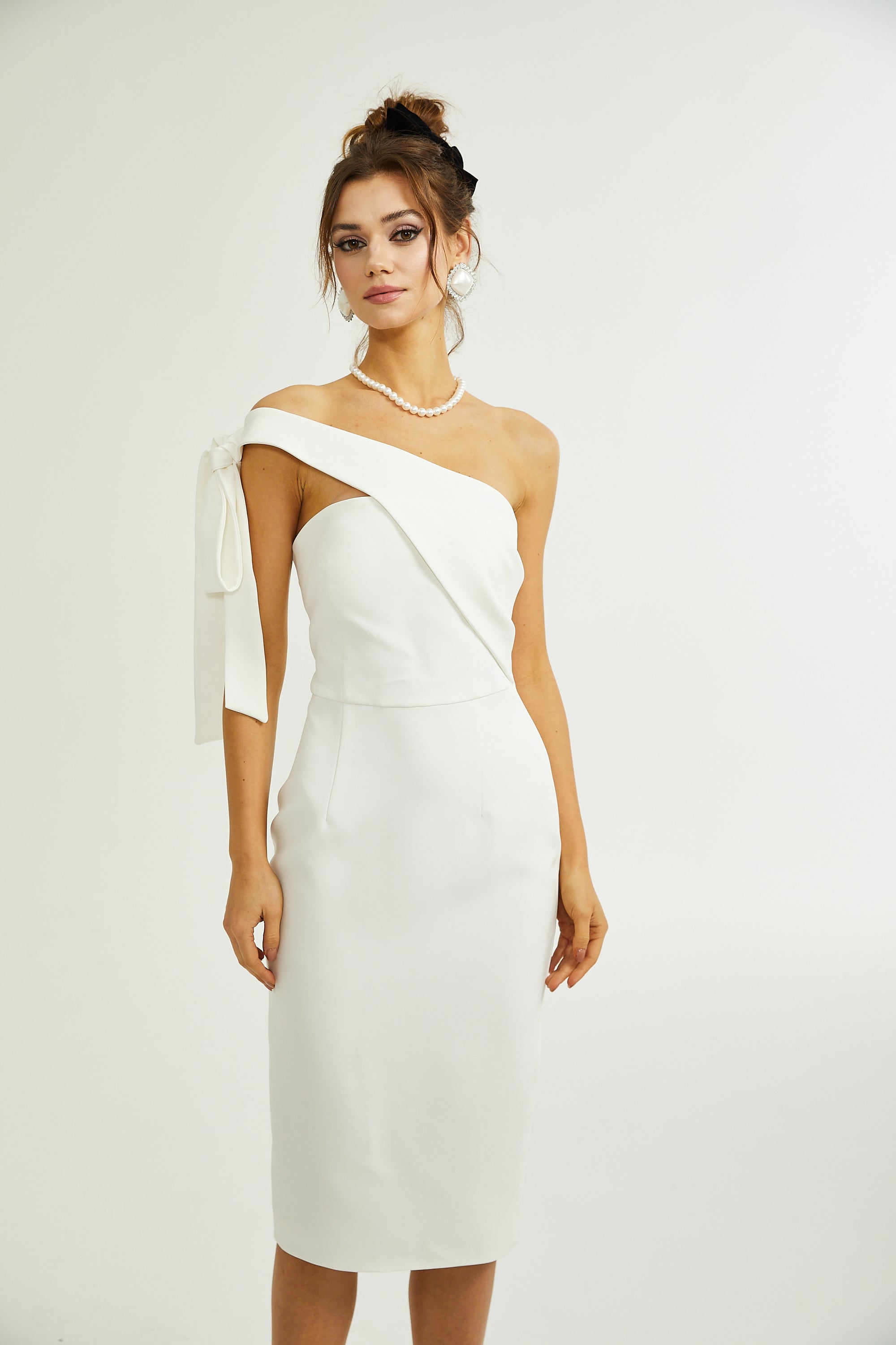 Nadine mono-shoulder midi dress