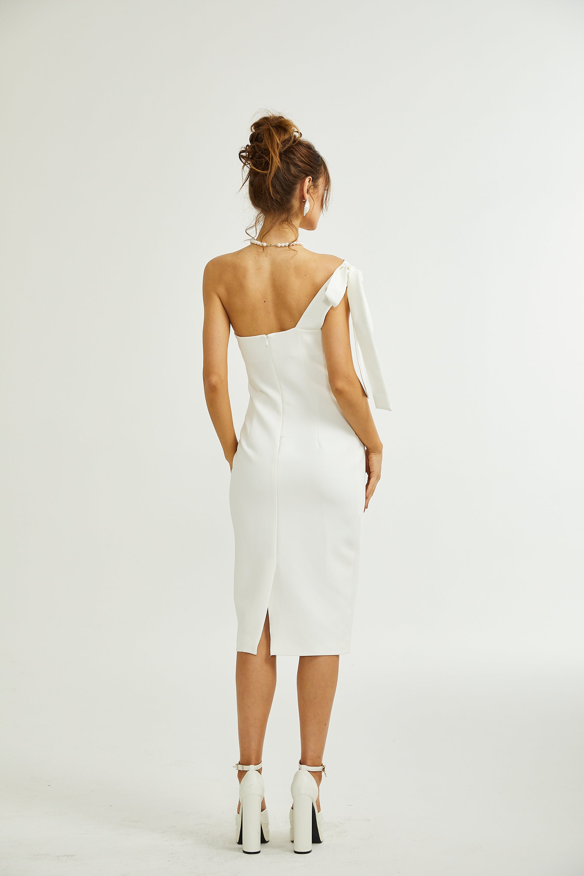 Nadine mono-shoulder midi dress