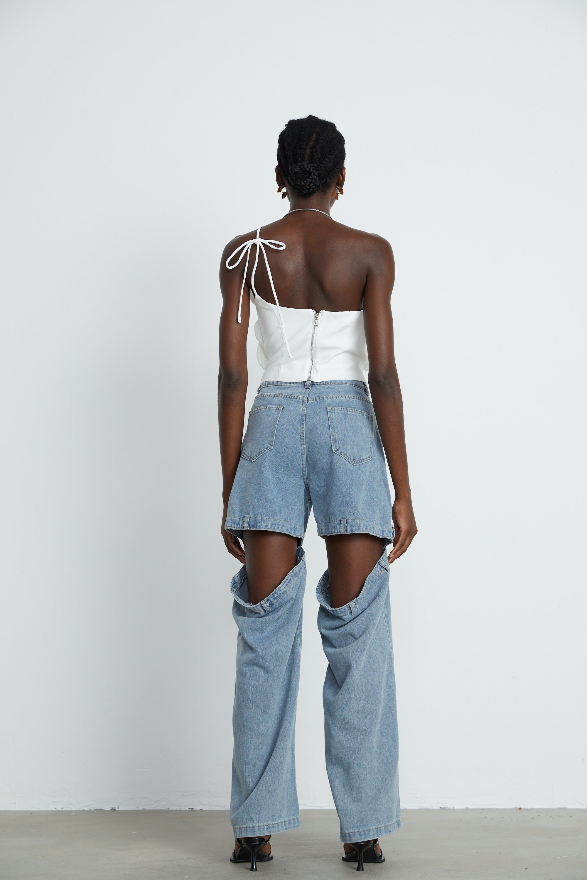 Céleste cut-out wide-leg jeans