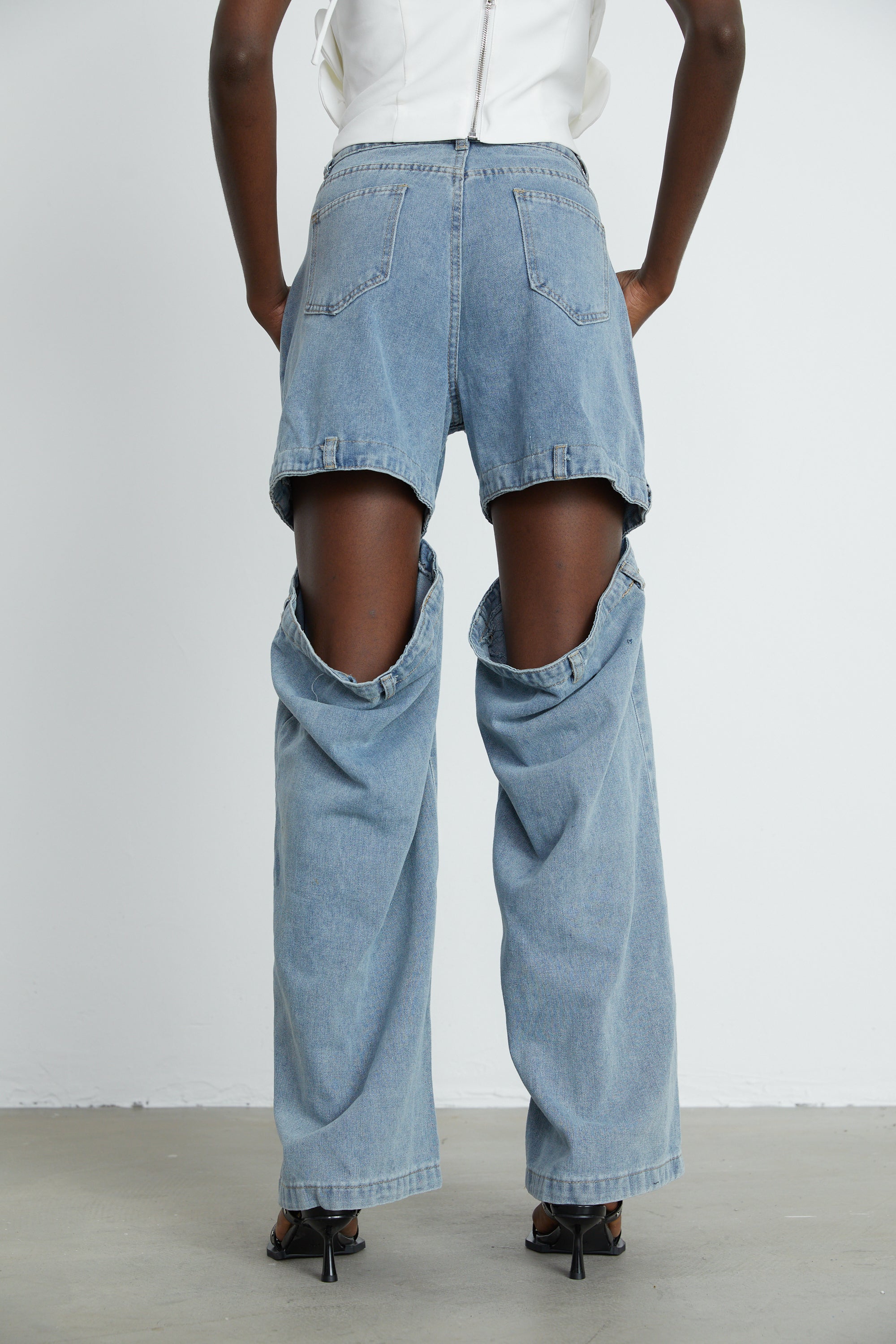 Céleste cut-out wide-leg jeans