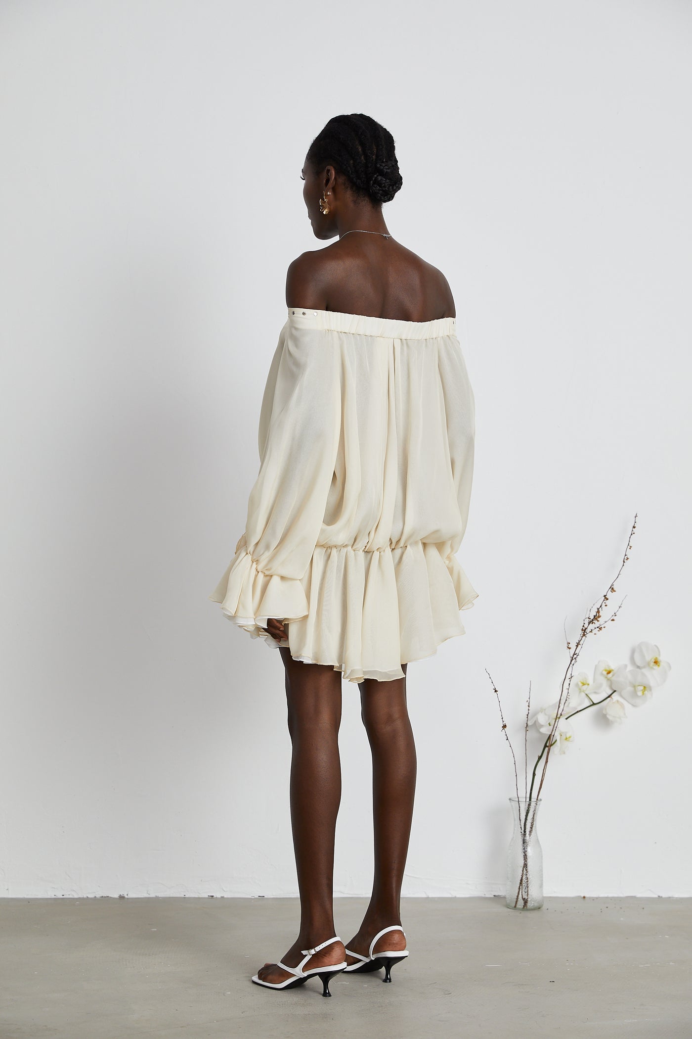 Lisette Tied Shoulder Embellished Mini Dress Wine
