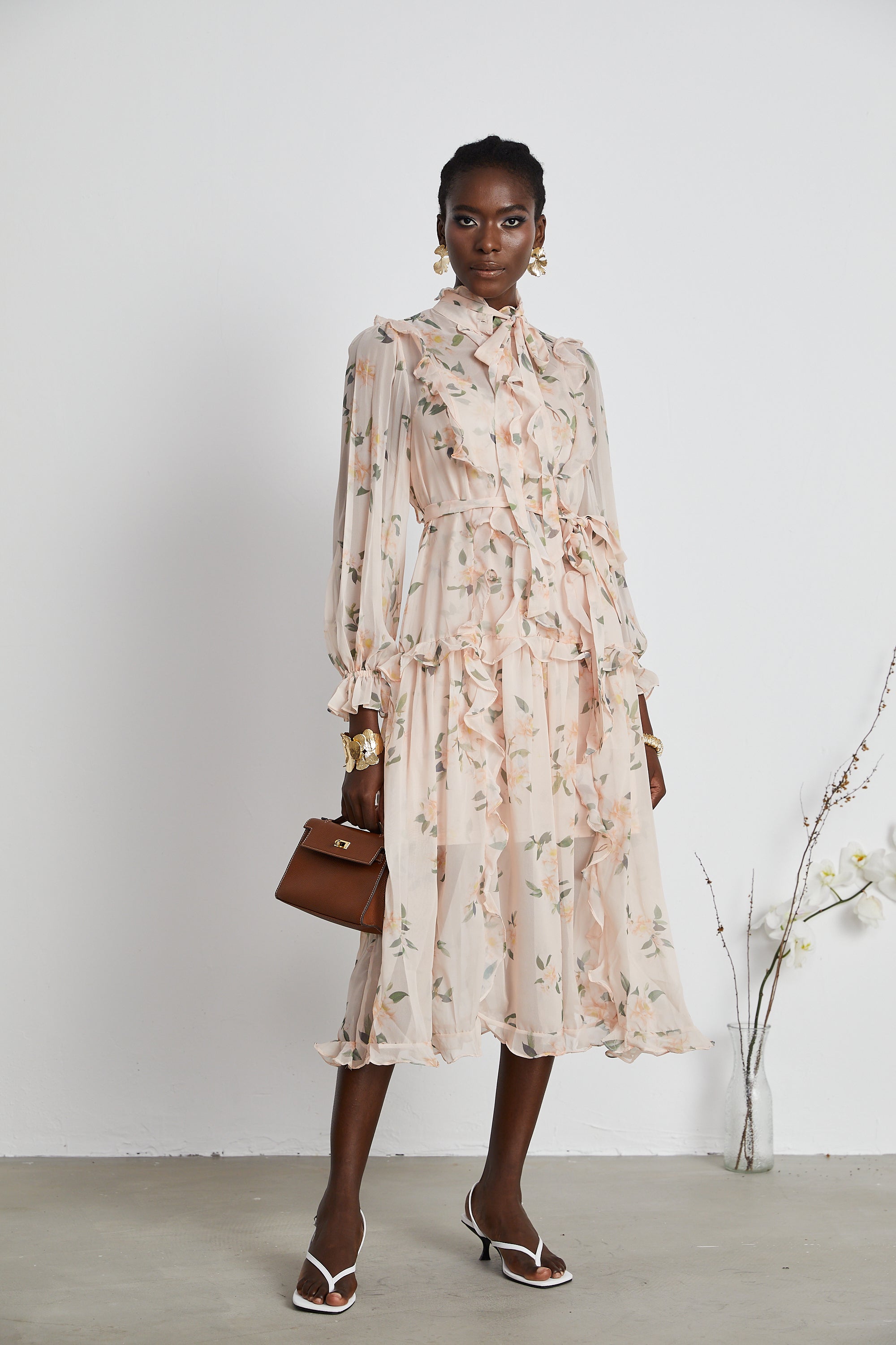 Clothilde ruffled midi dress