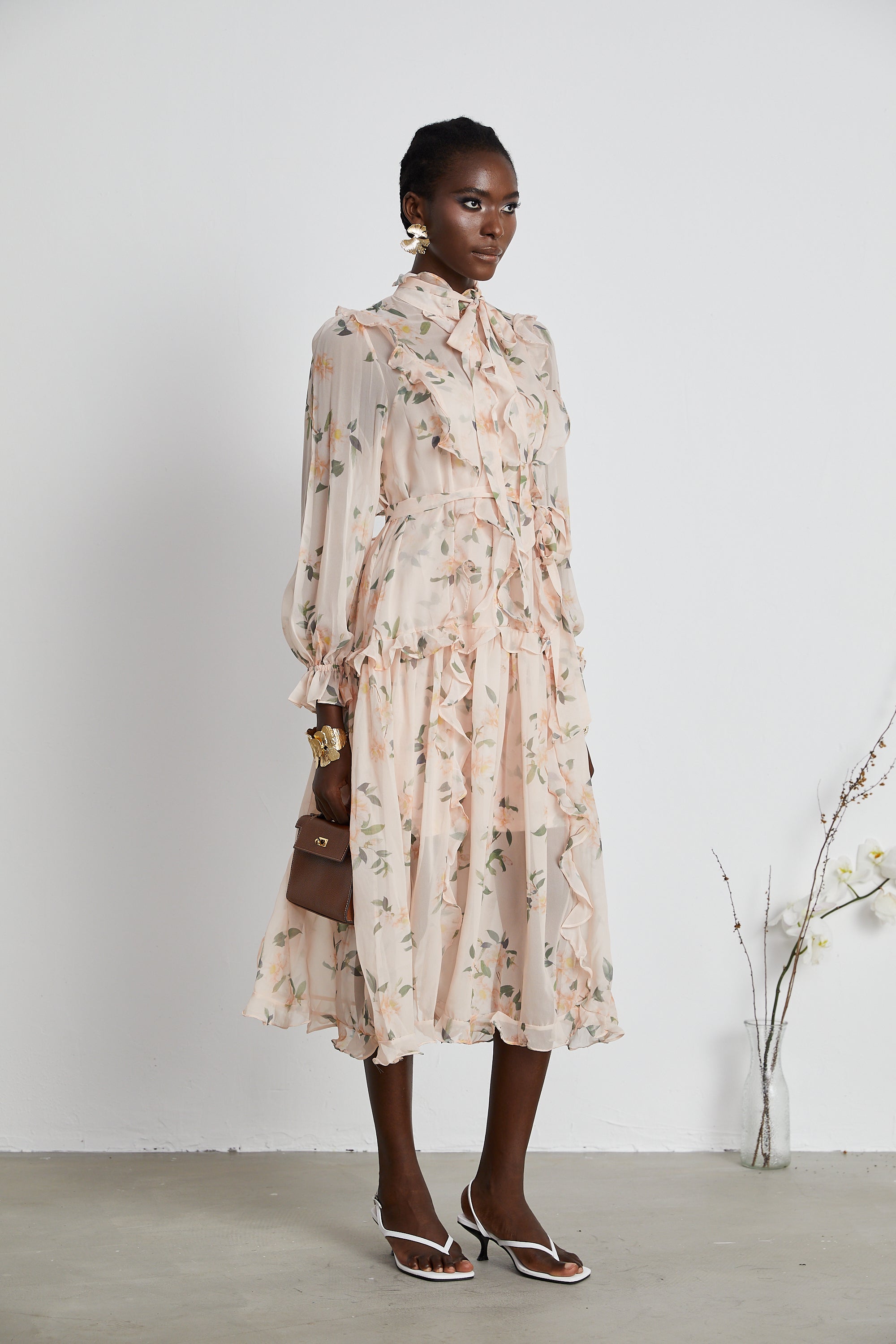 Clothilde ruffled midi dress