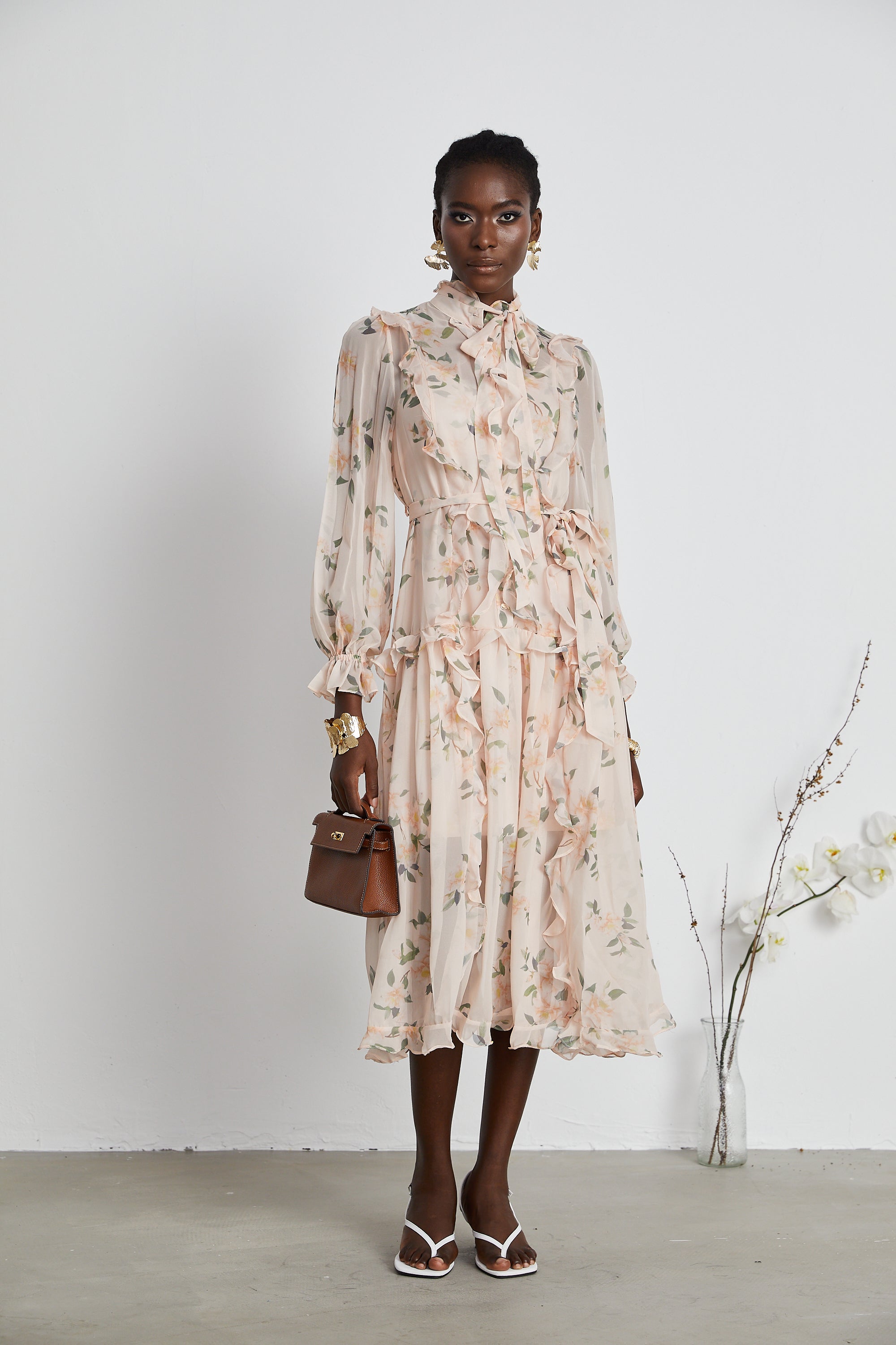 Clothilde ruffled midi dress