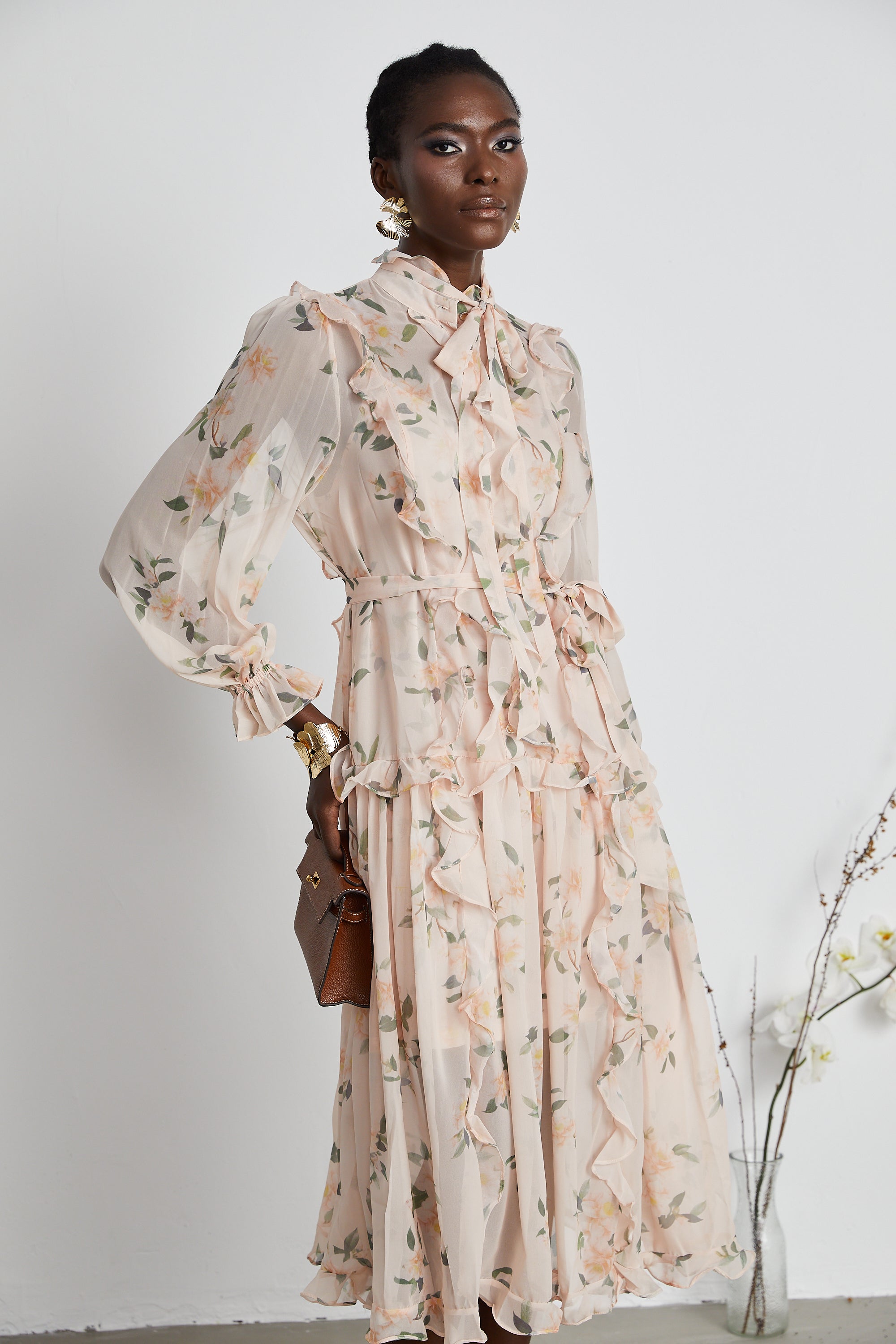 Clothilde ruffled midi dress