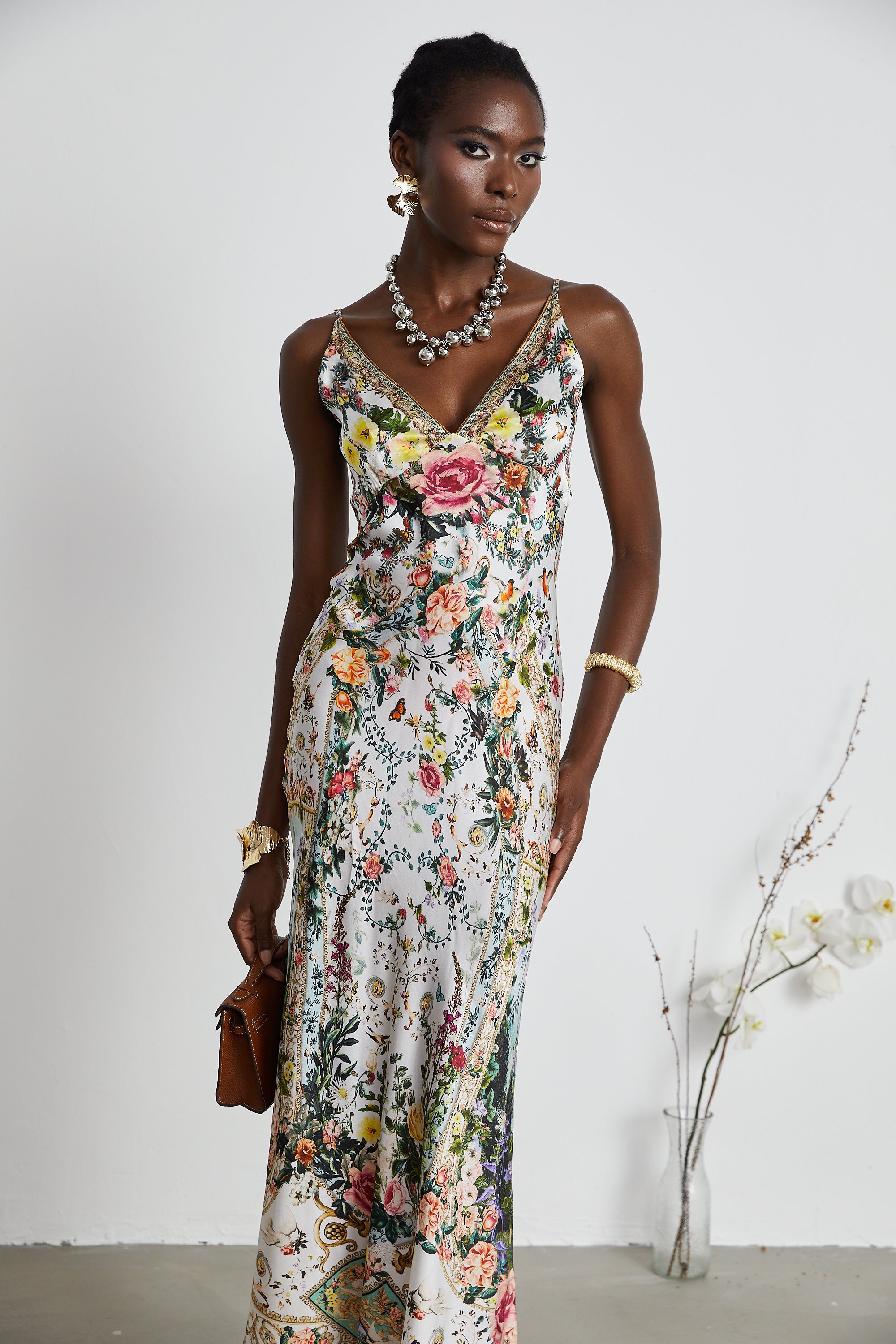 Isabelle V-neck floral-print maxi dress