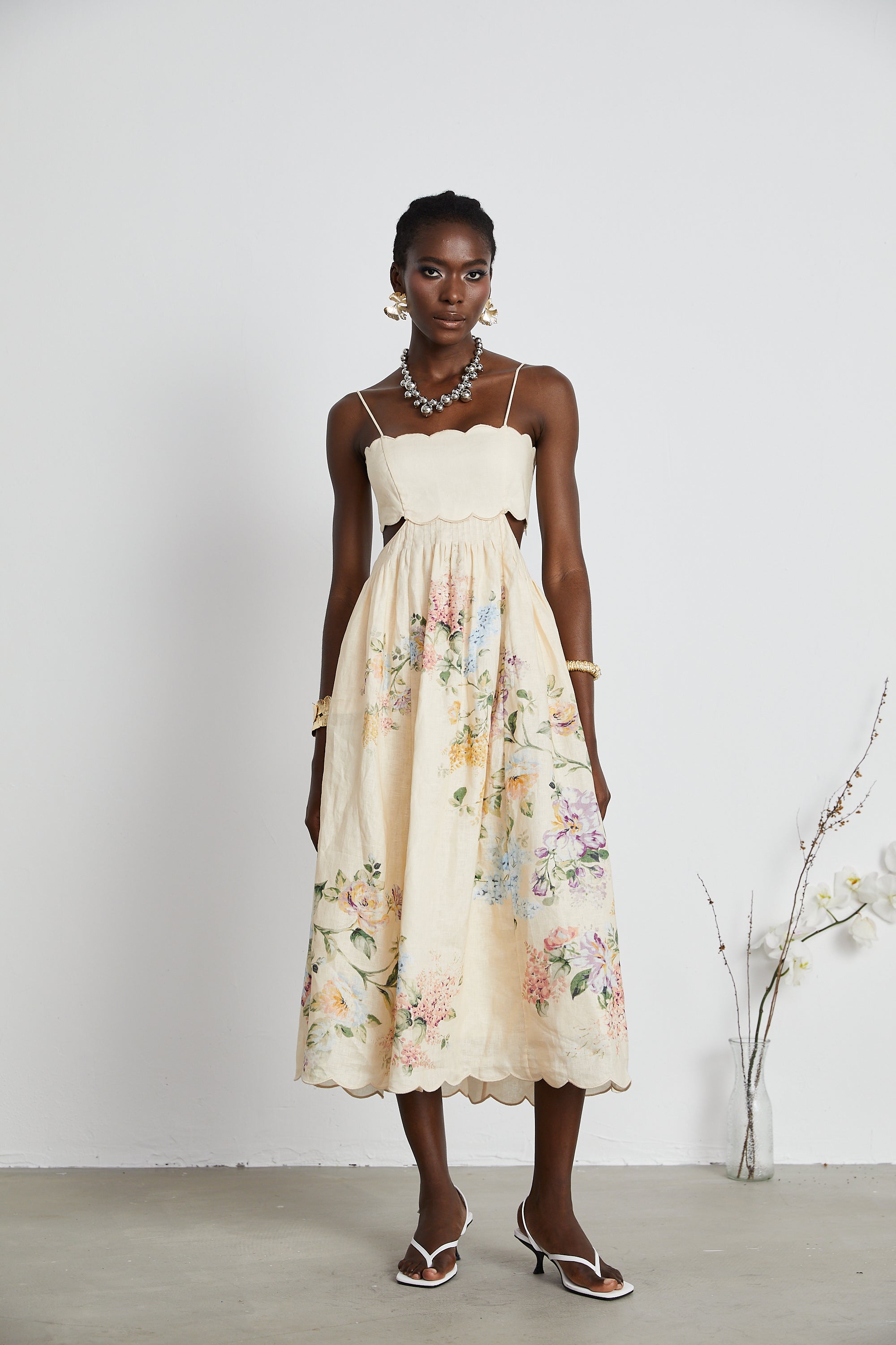 Abito midi Joséphine cut-out con stampa floreale 