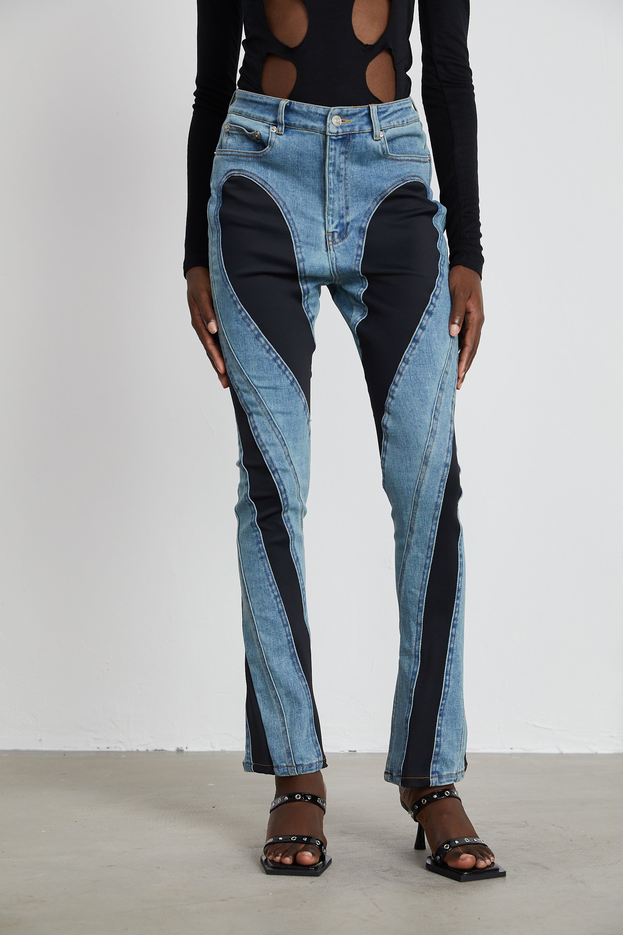 Noémie spiral panelled skinny jeans