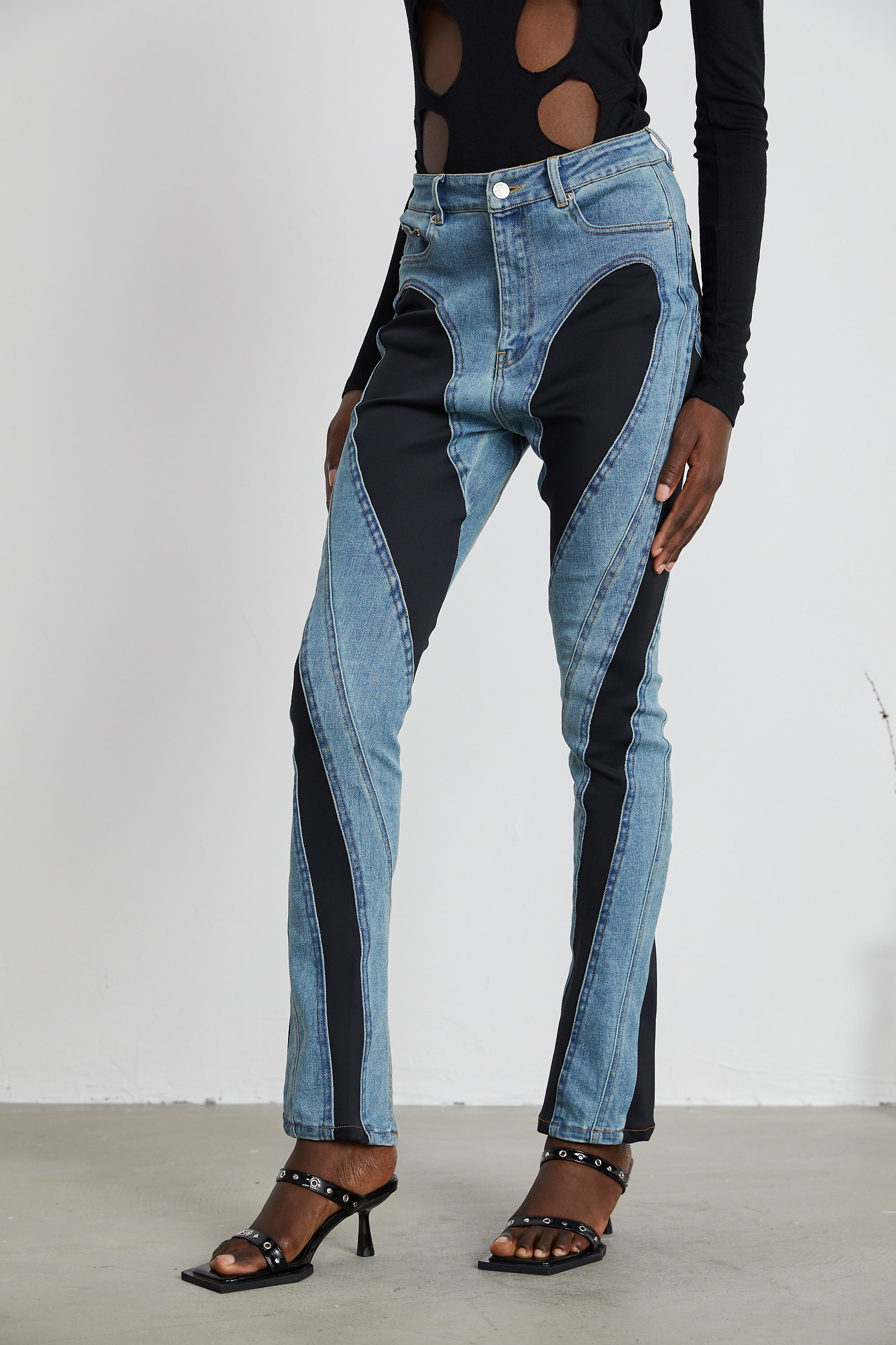 Noémie spiral panelled skinny jeans