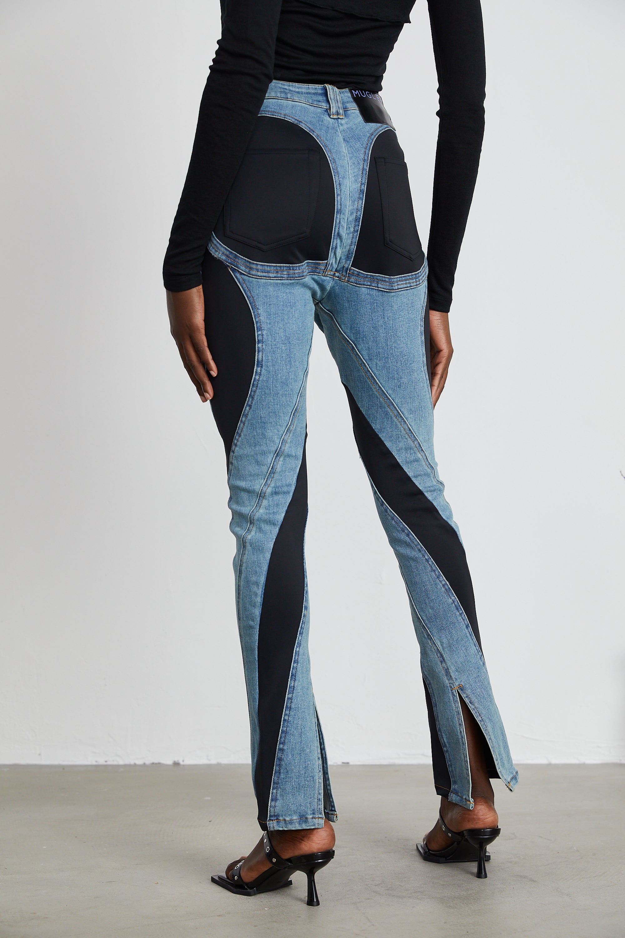 Noémie spiral panelled skinny jeans