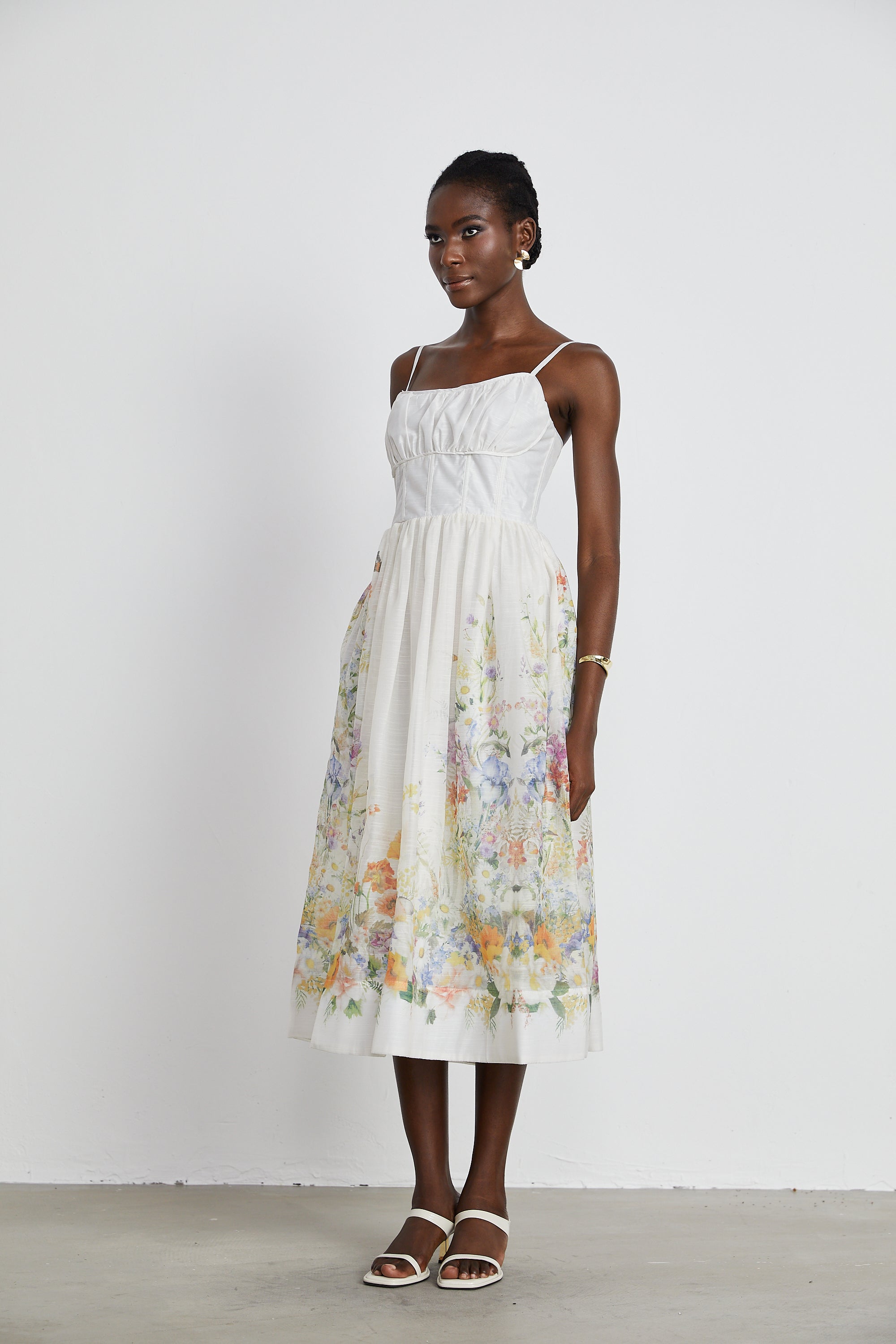 Marlene ruched midi dress