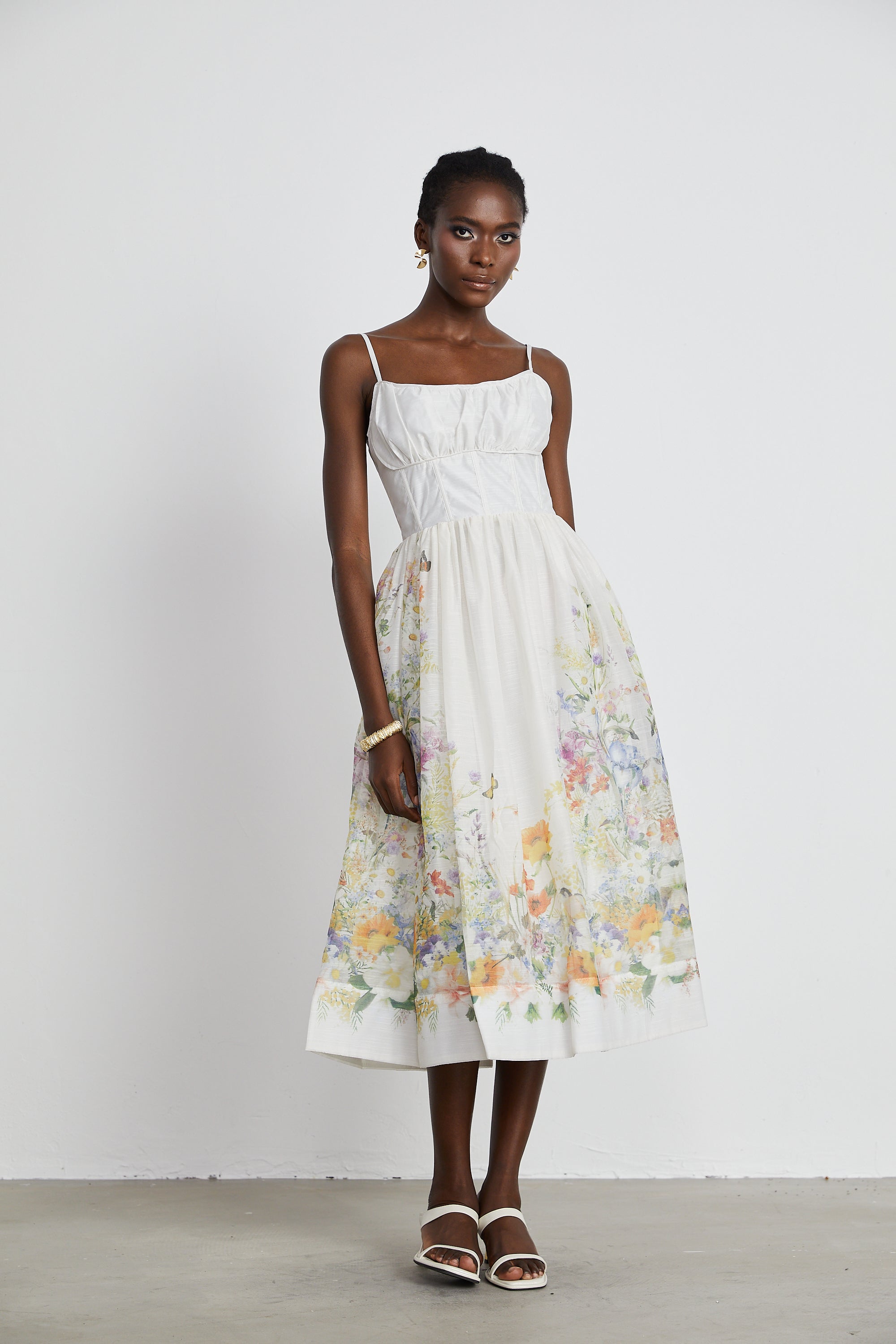 Marlene ruched midi dress