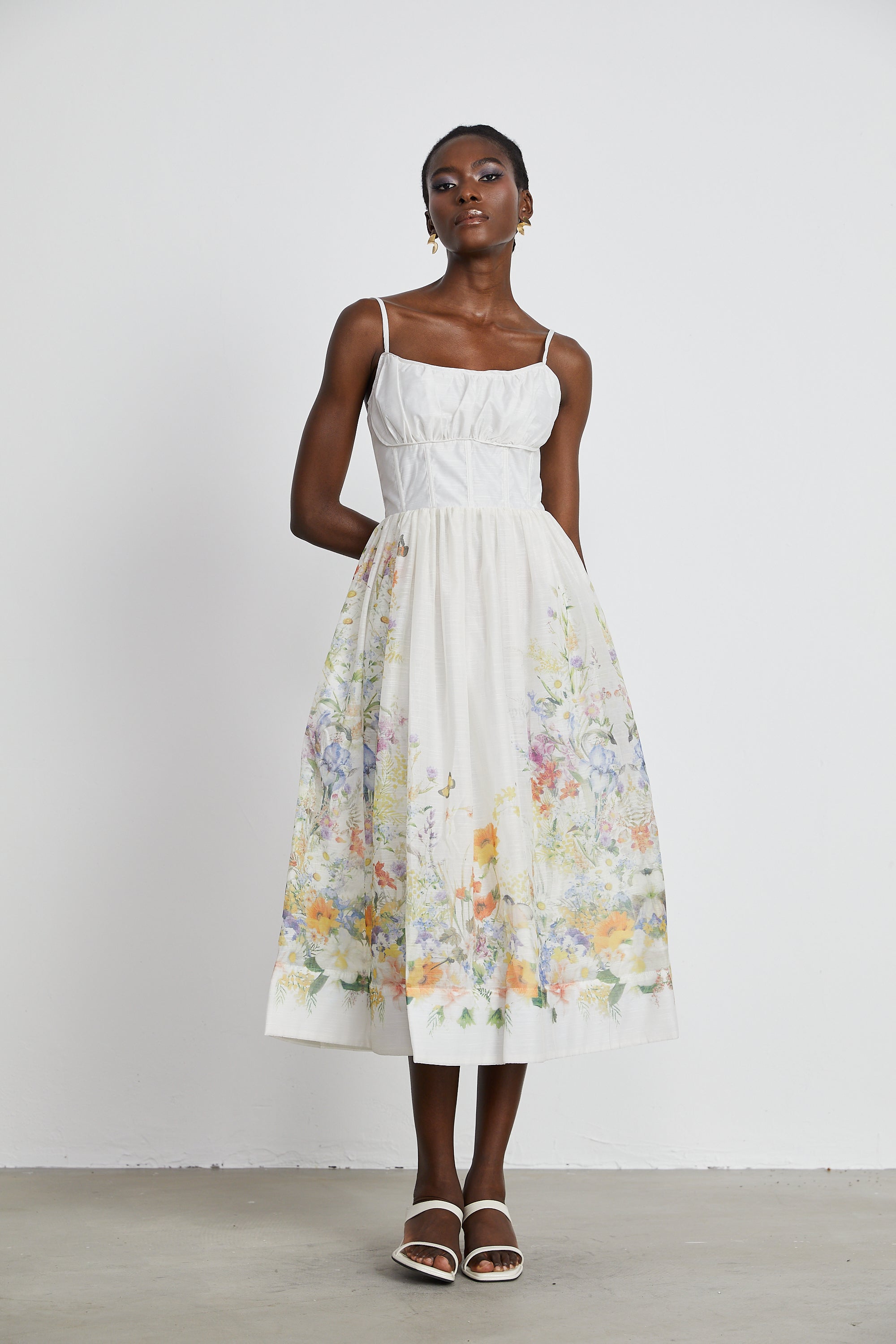 Marlene ruched midi dress