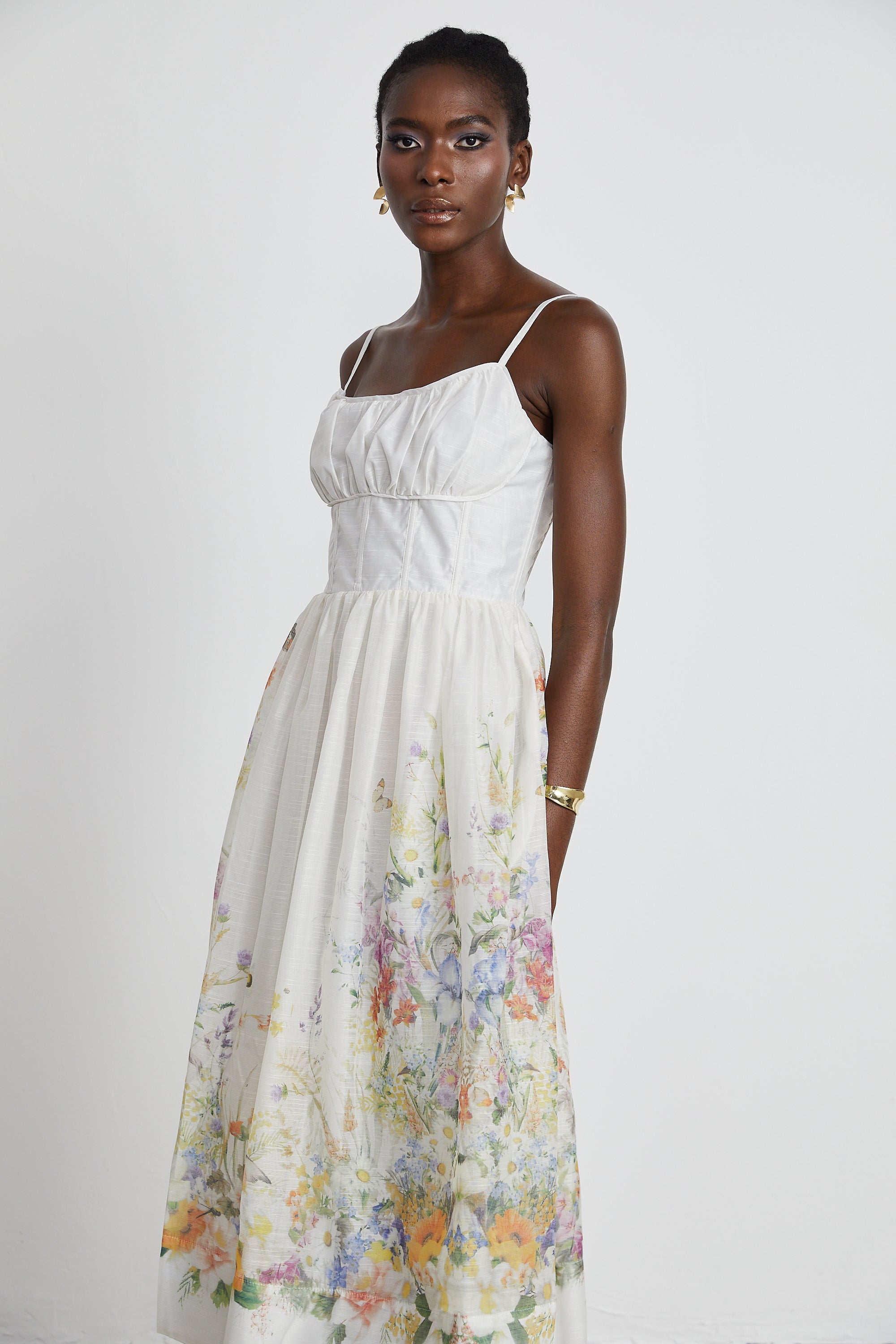 Marlene ruched midi dress