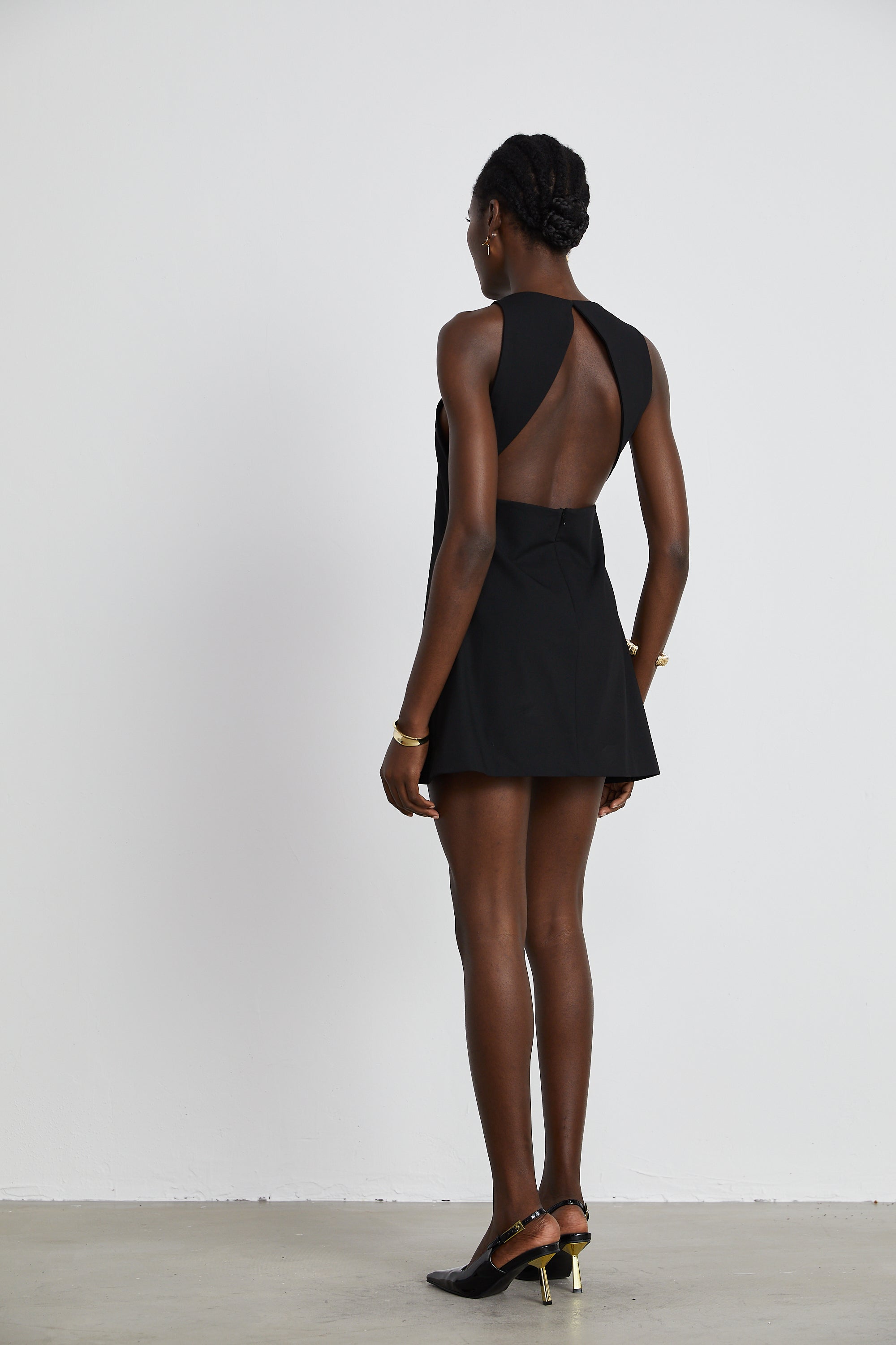 Felicia cut-out wool-blend mini dress