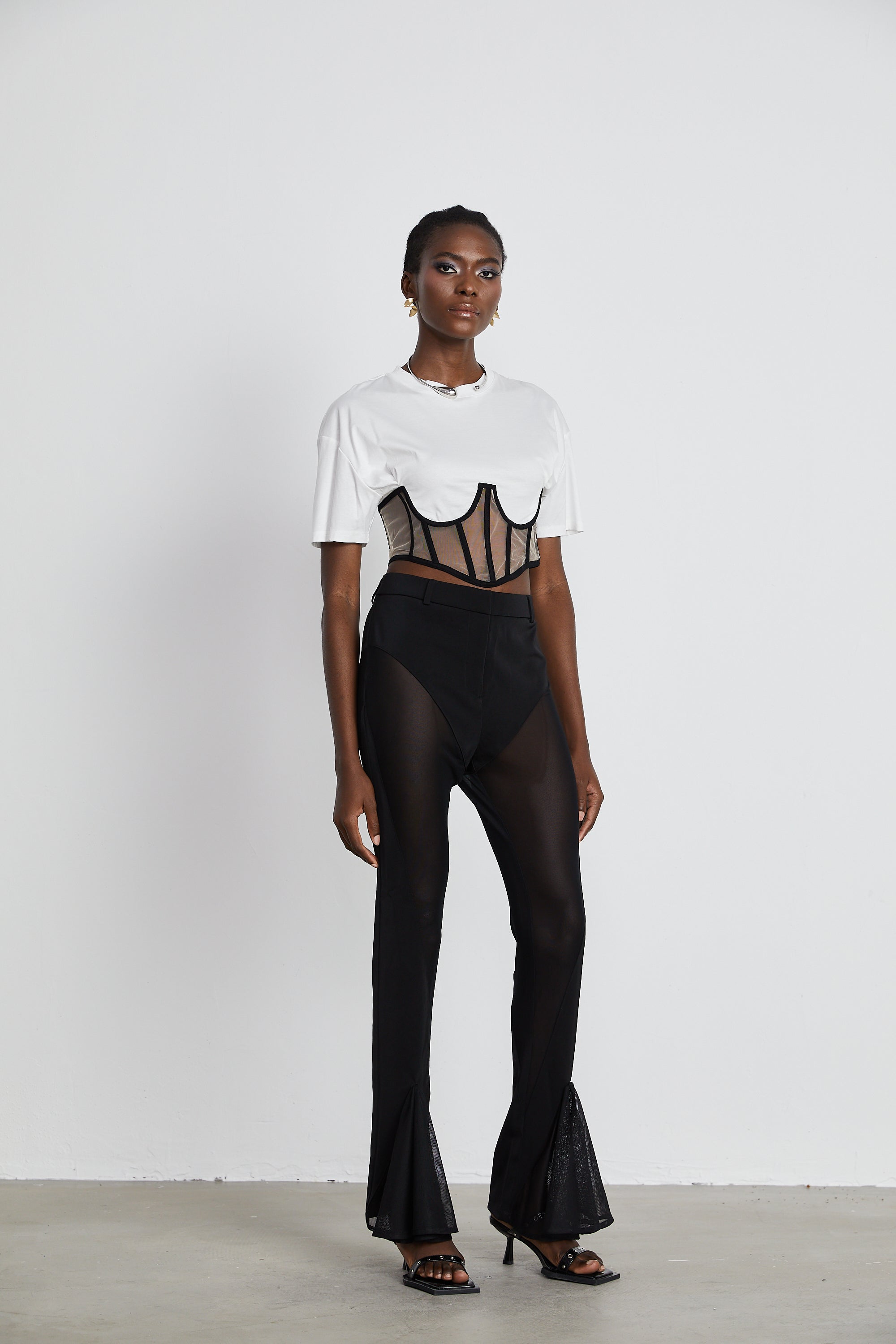 Hart semi-sheer cropped top