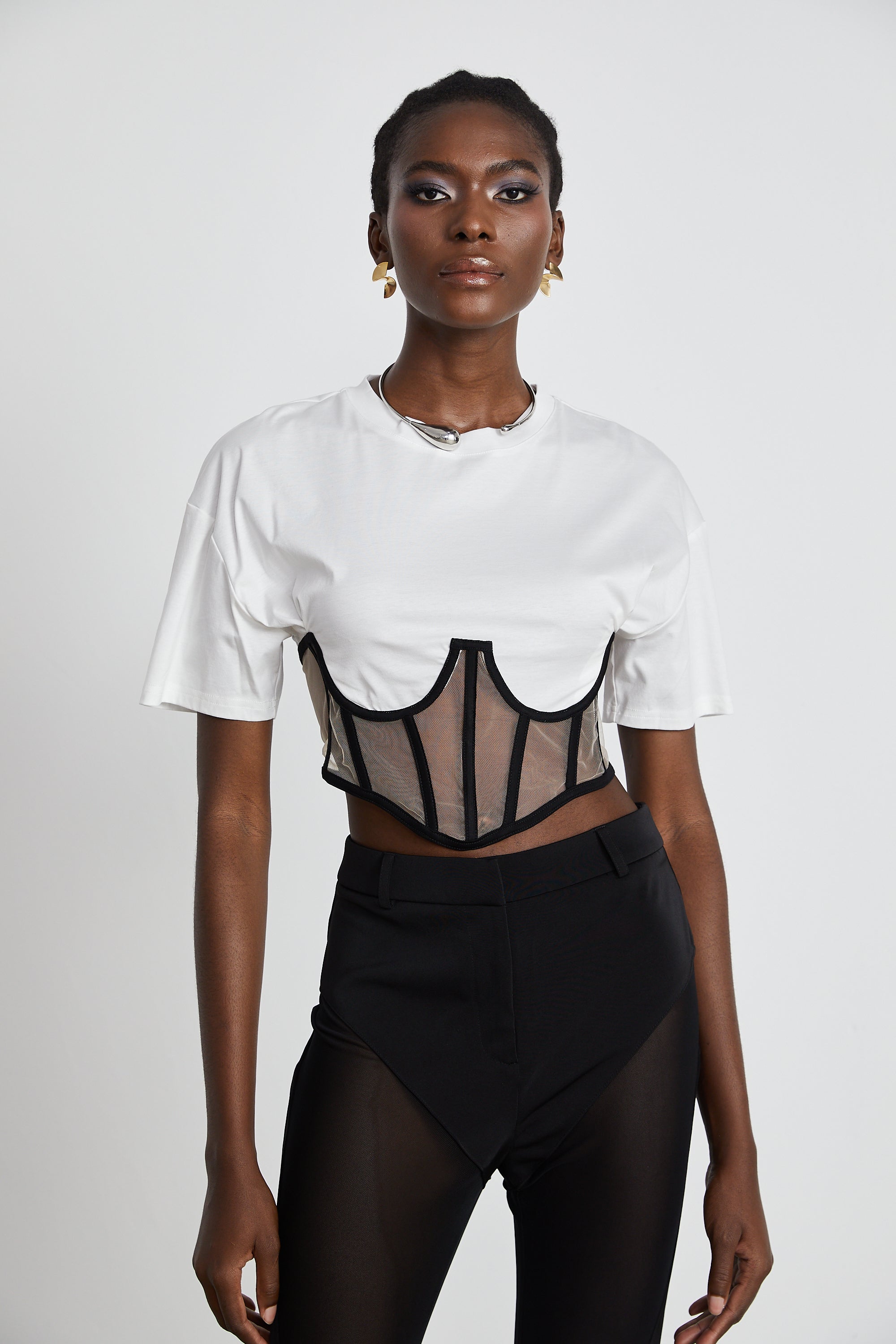 Hart semi-sheer cropped top