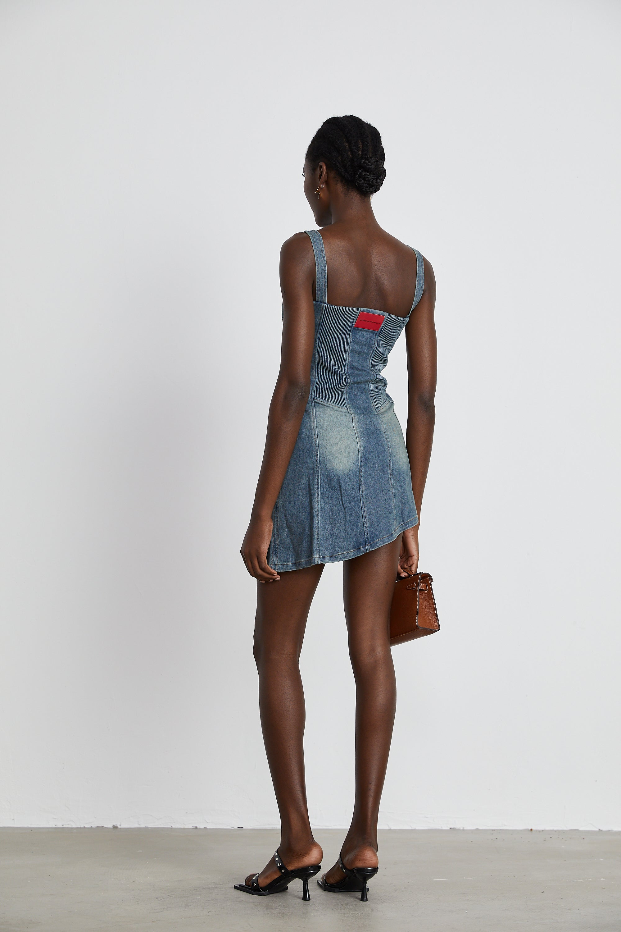 Seren embellished denim mini dress