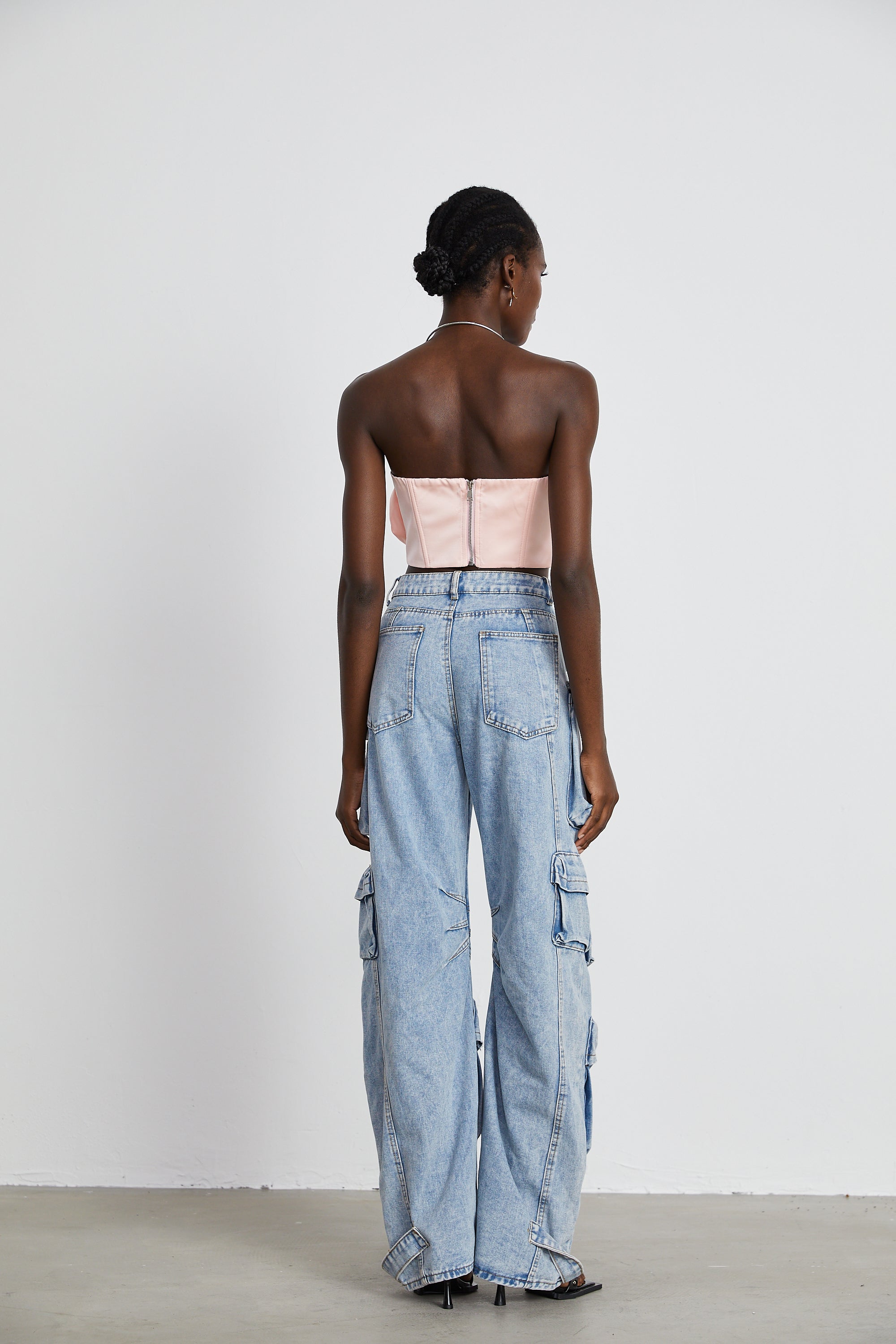 Rosa, geblümtes Off-Shoulder-Top Solange 