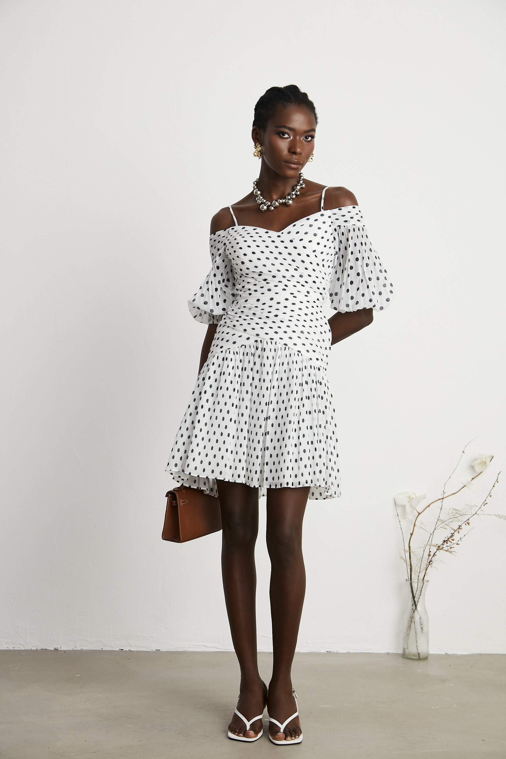 Capucine polka dot-print mini dress