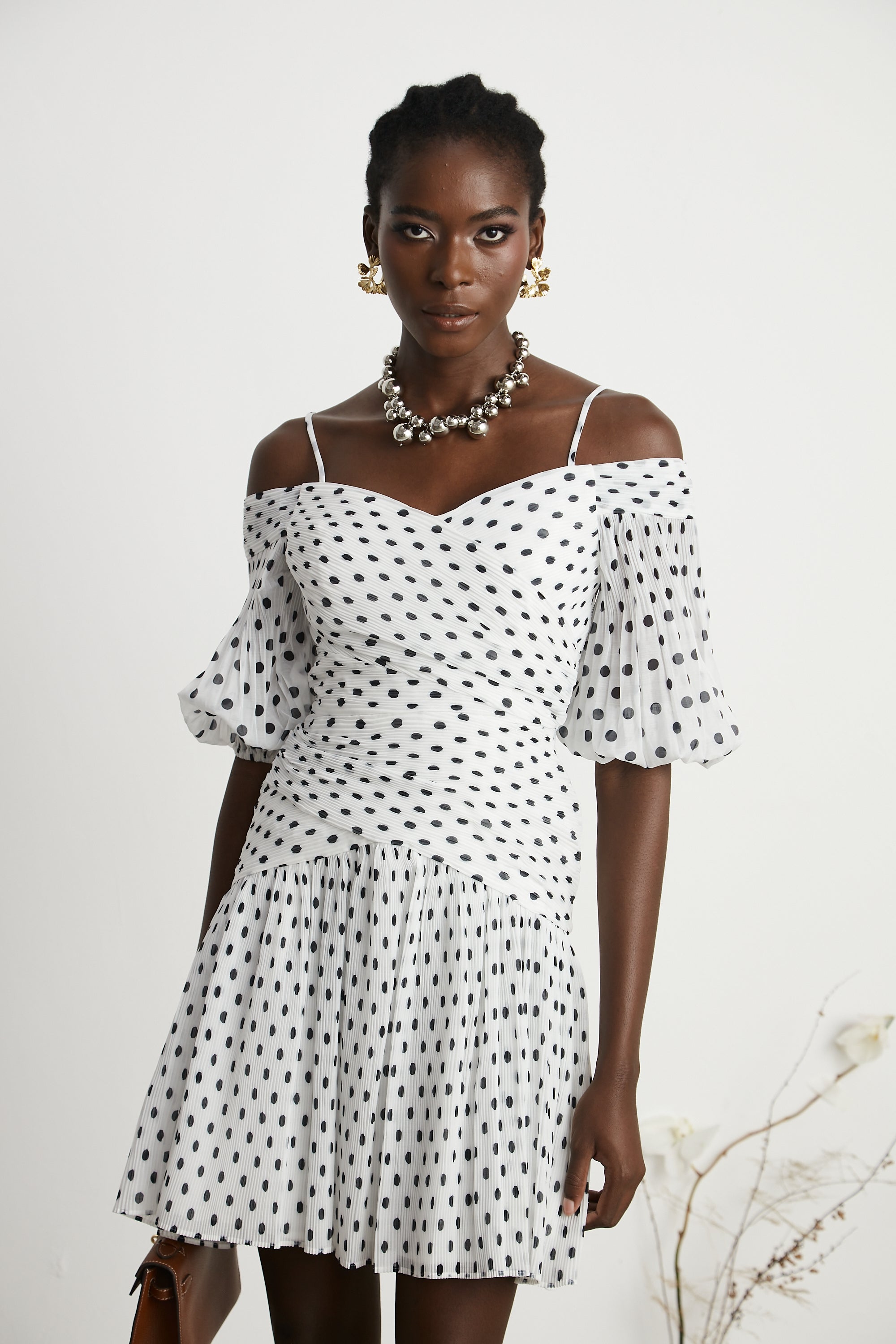 Capucine polka dot-print mini dress