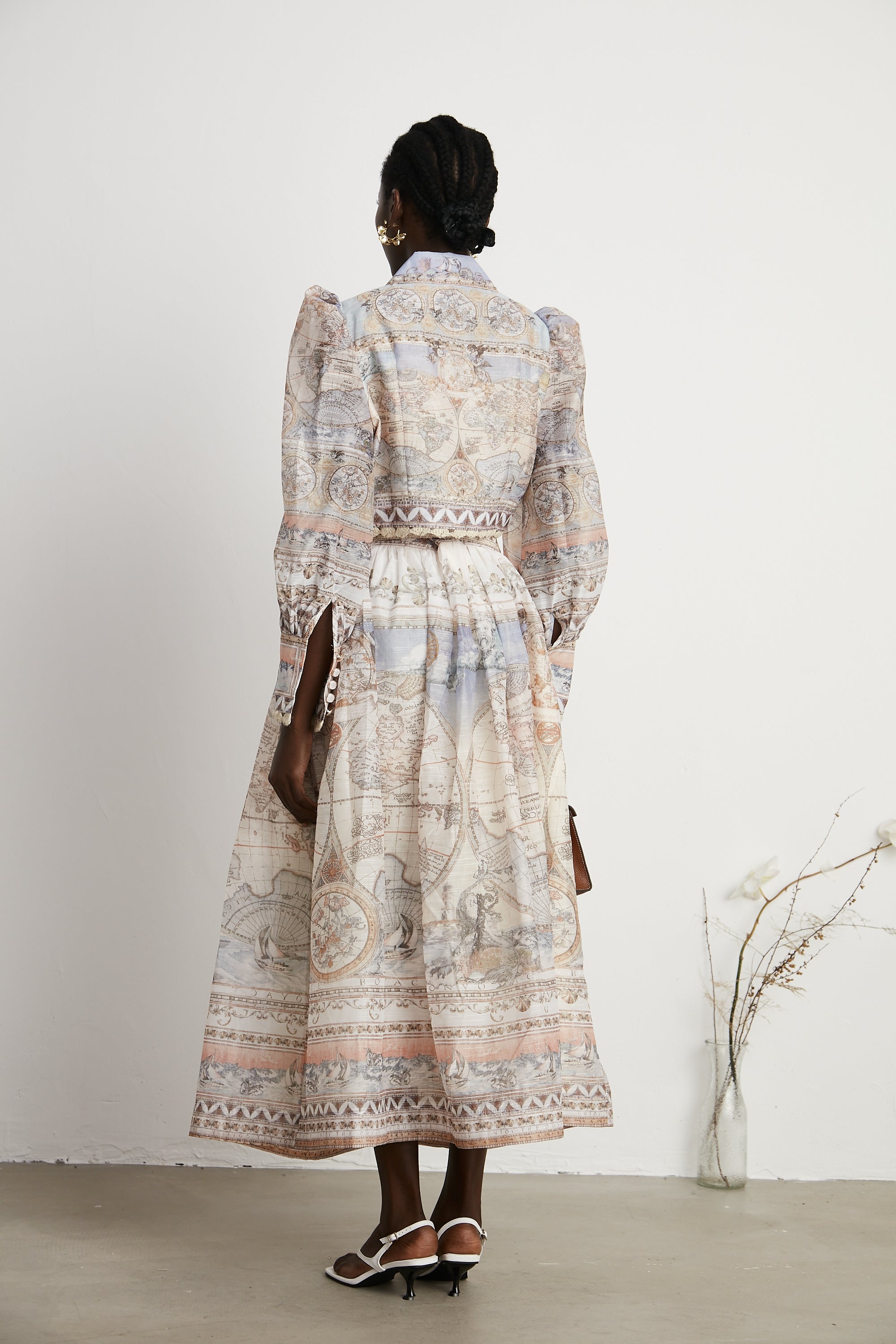 Mireille pattern-print top & skirt matching set