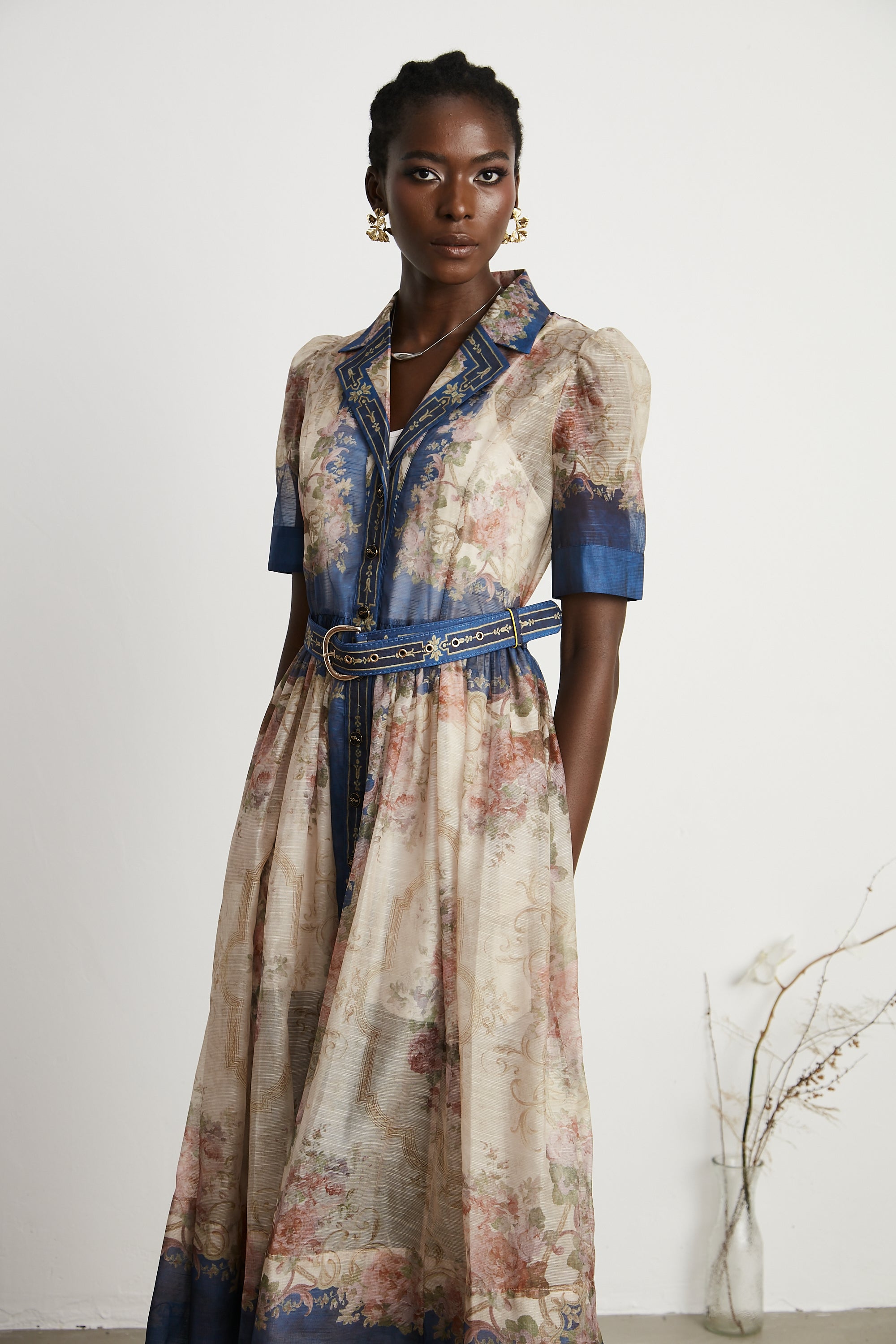 Aélis pattern-print midi dress