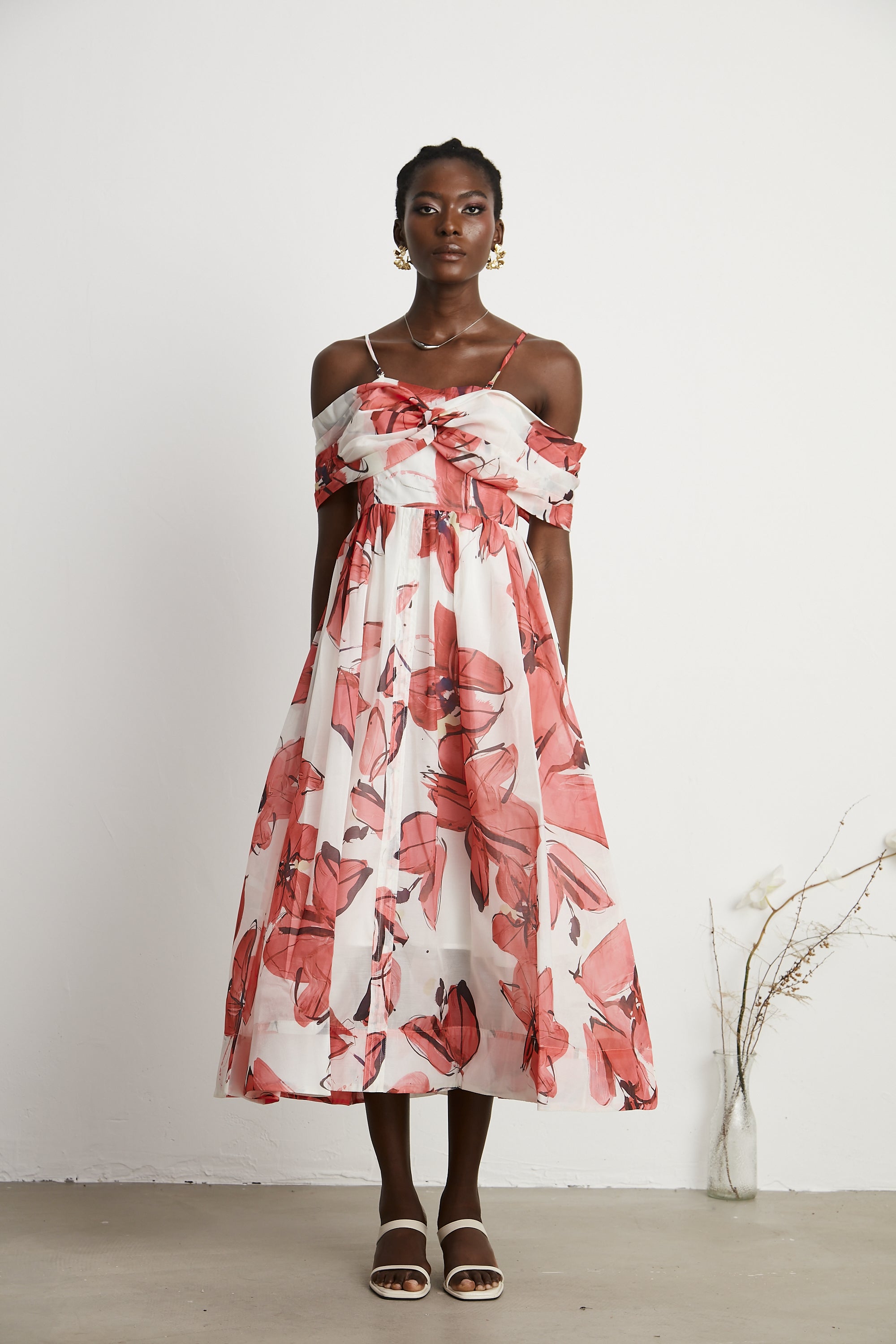 Émeline floral-print pleated midi dress