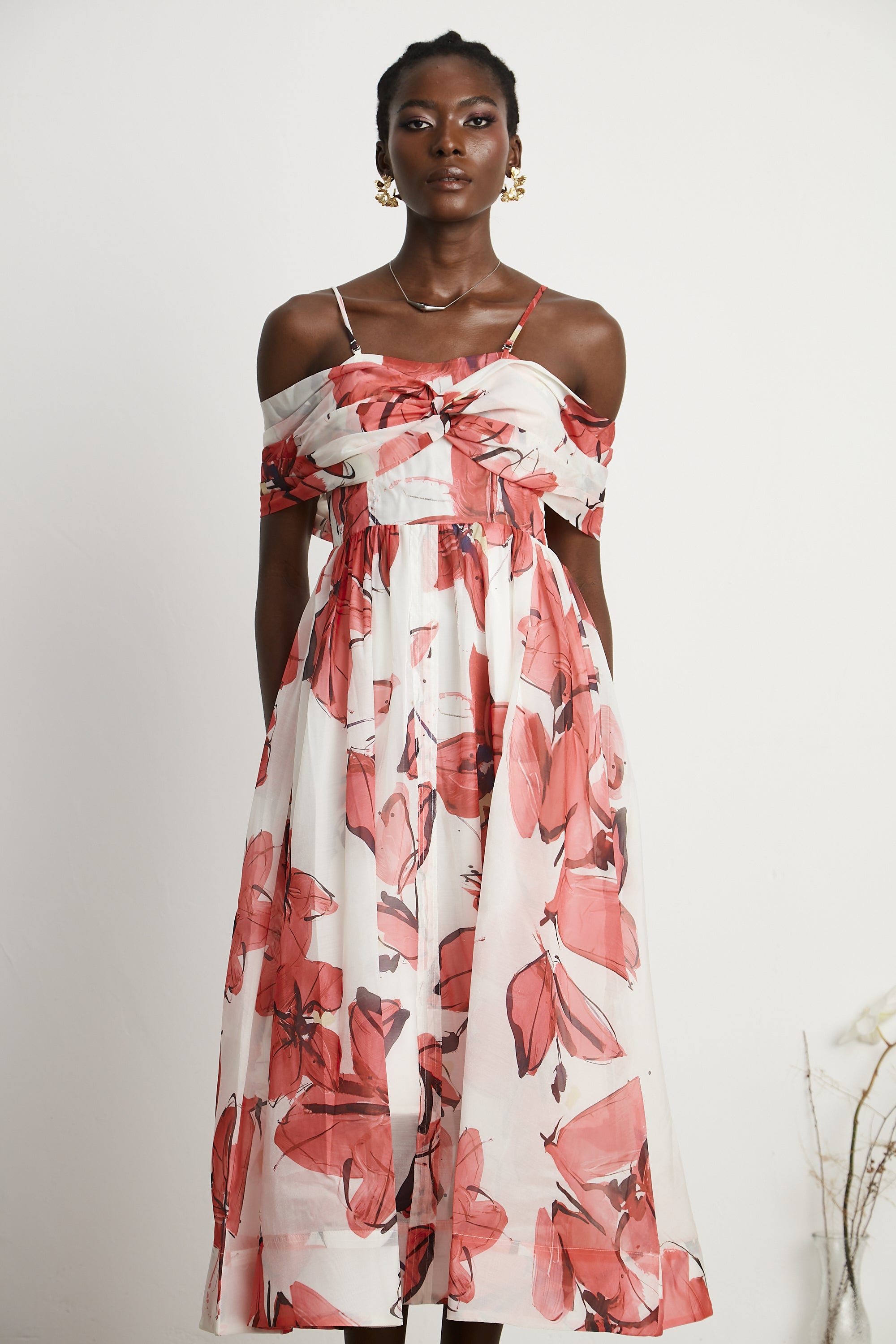 Émeline floral-print pleated midi dress