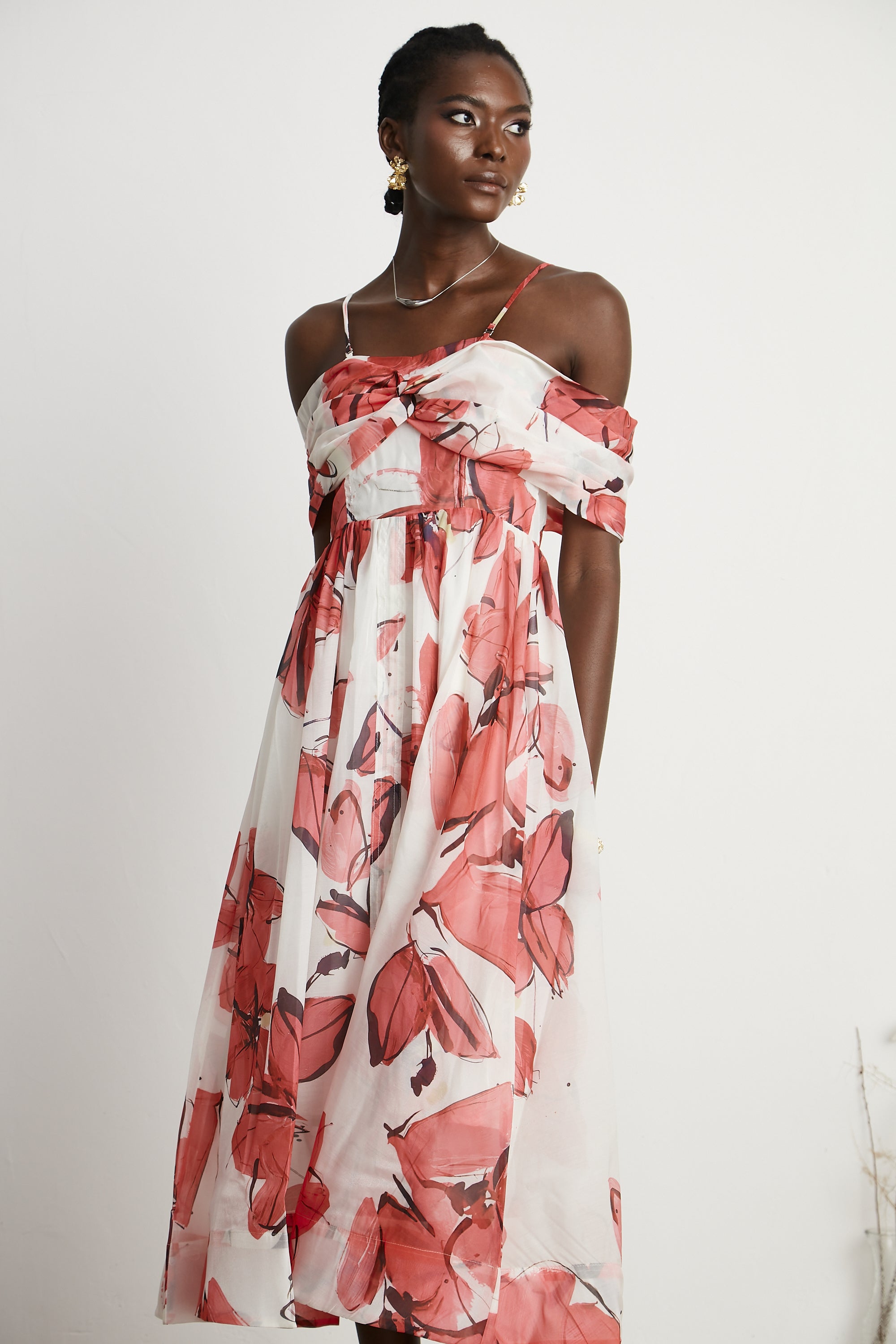 Émeline floral-print pleated midi dress