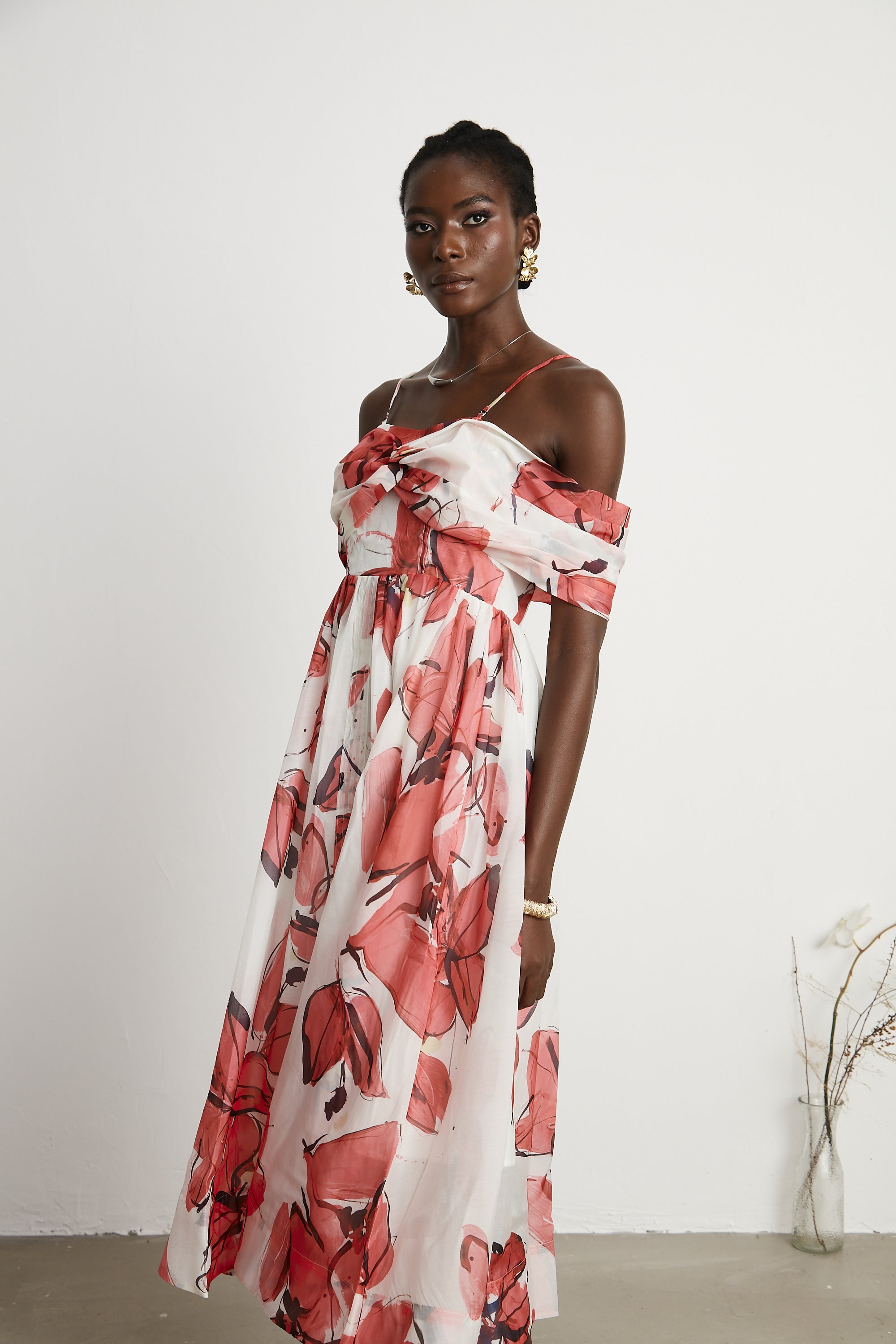 Émeline floral-print pleated midi dress