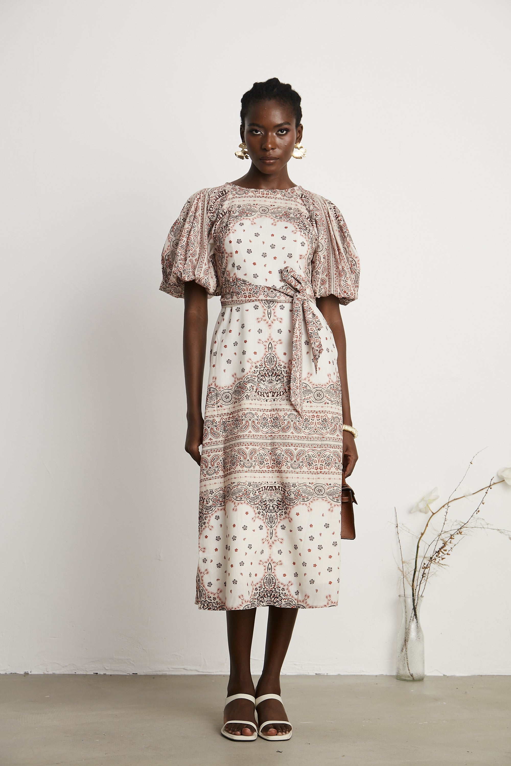 Filomena paisley-print midi dress