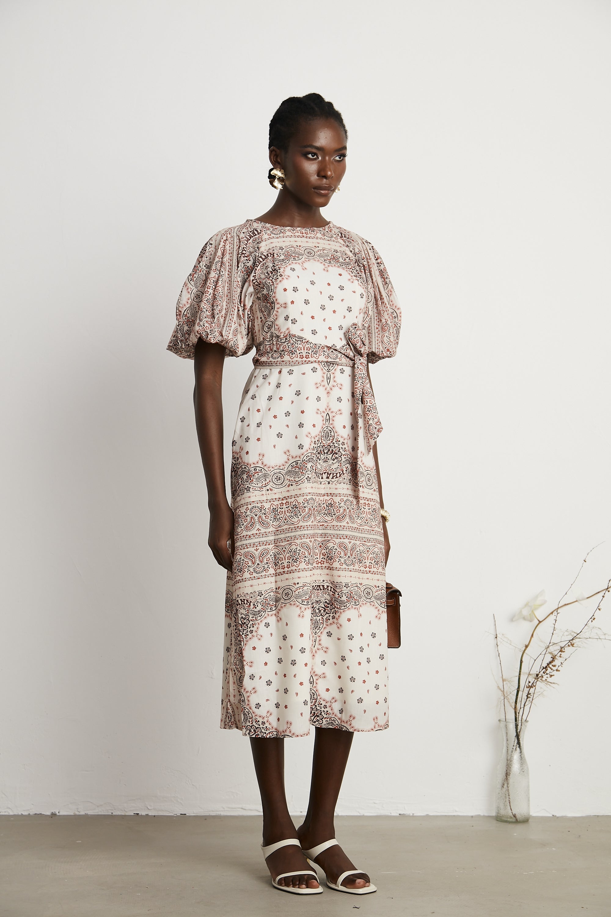 Filomena paisley-print midi dress