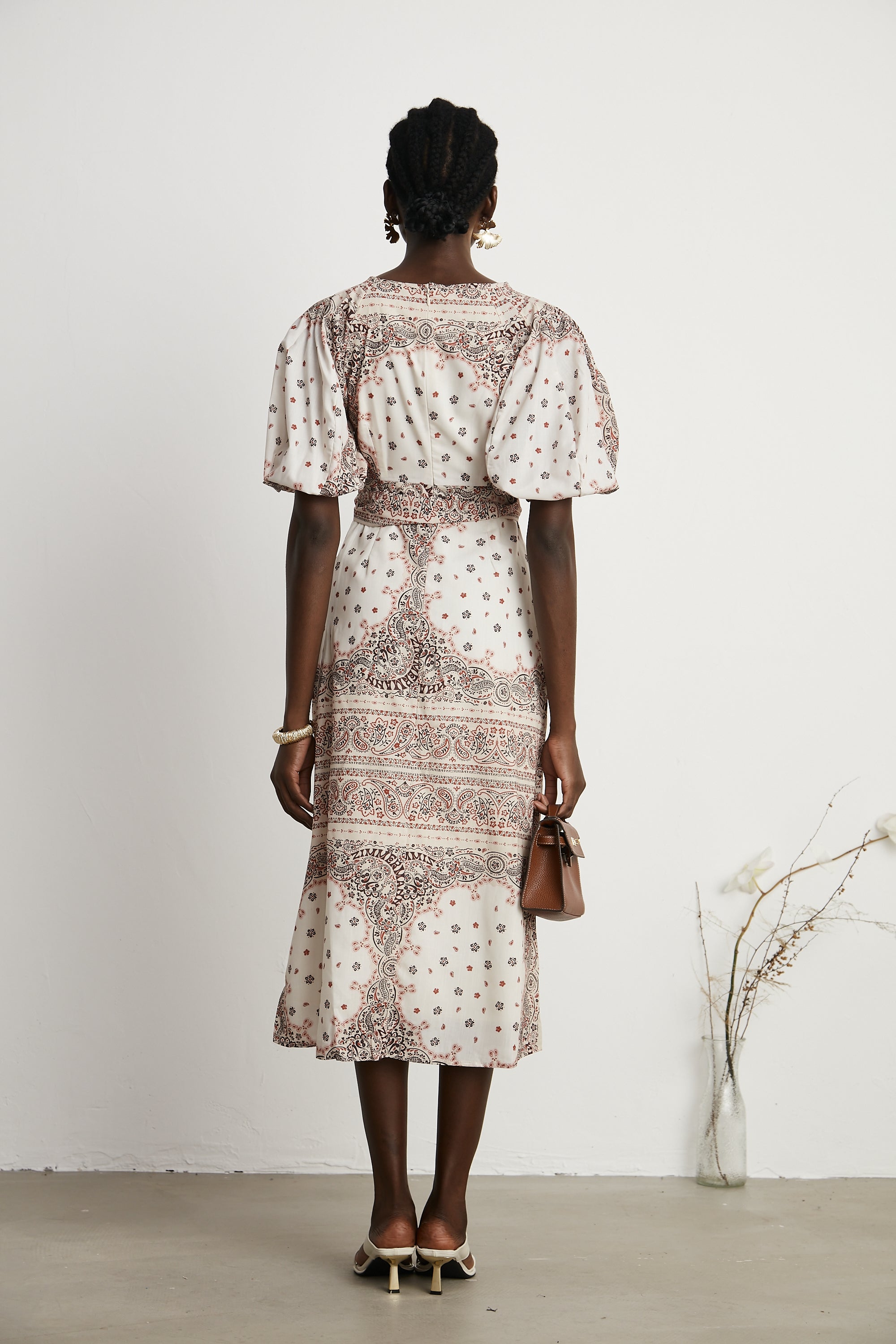 Filomena paisley-print midi dress