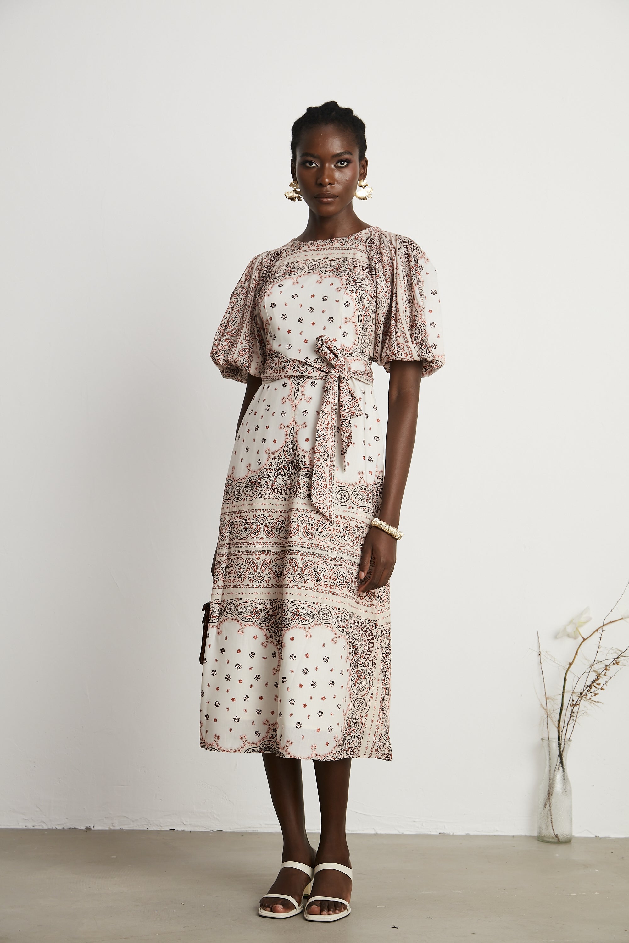 Filomena paisley-print midi dress