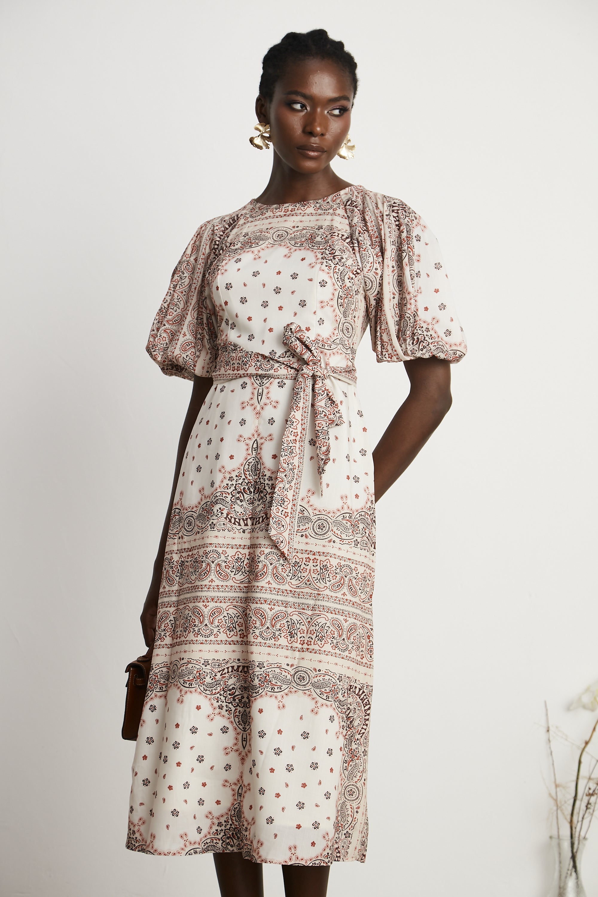 Filomena paisley-print midi dress