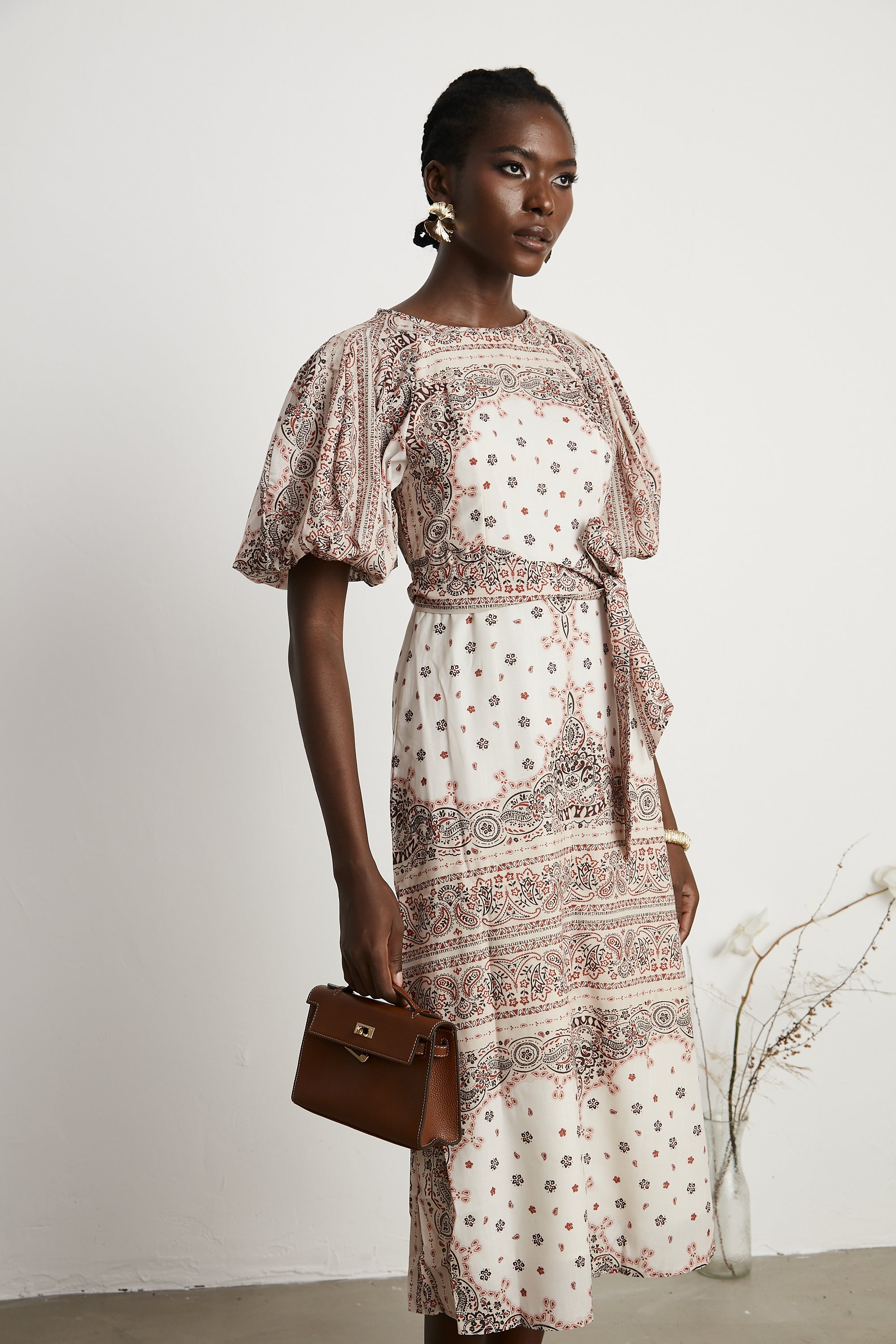 Filomena paisley-print midi dress