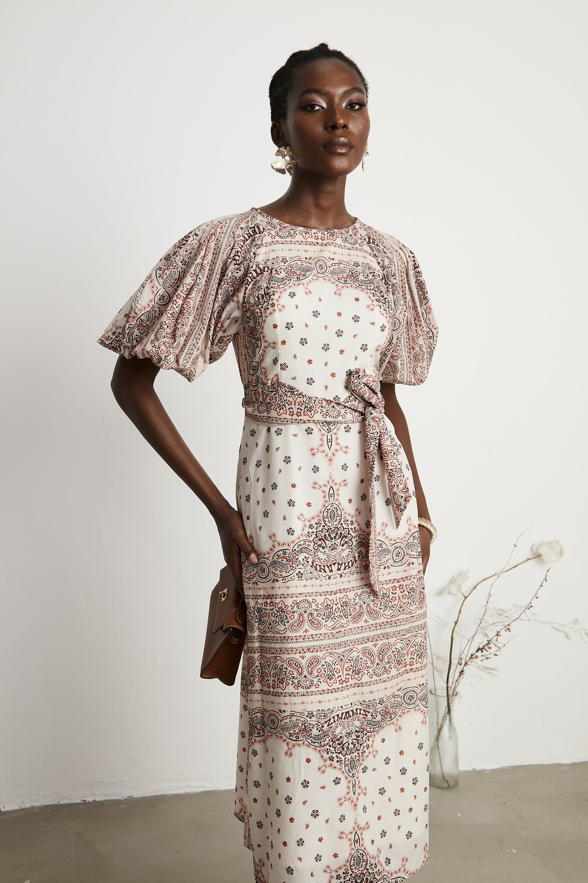 Filomena paisley-print midi dress