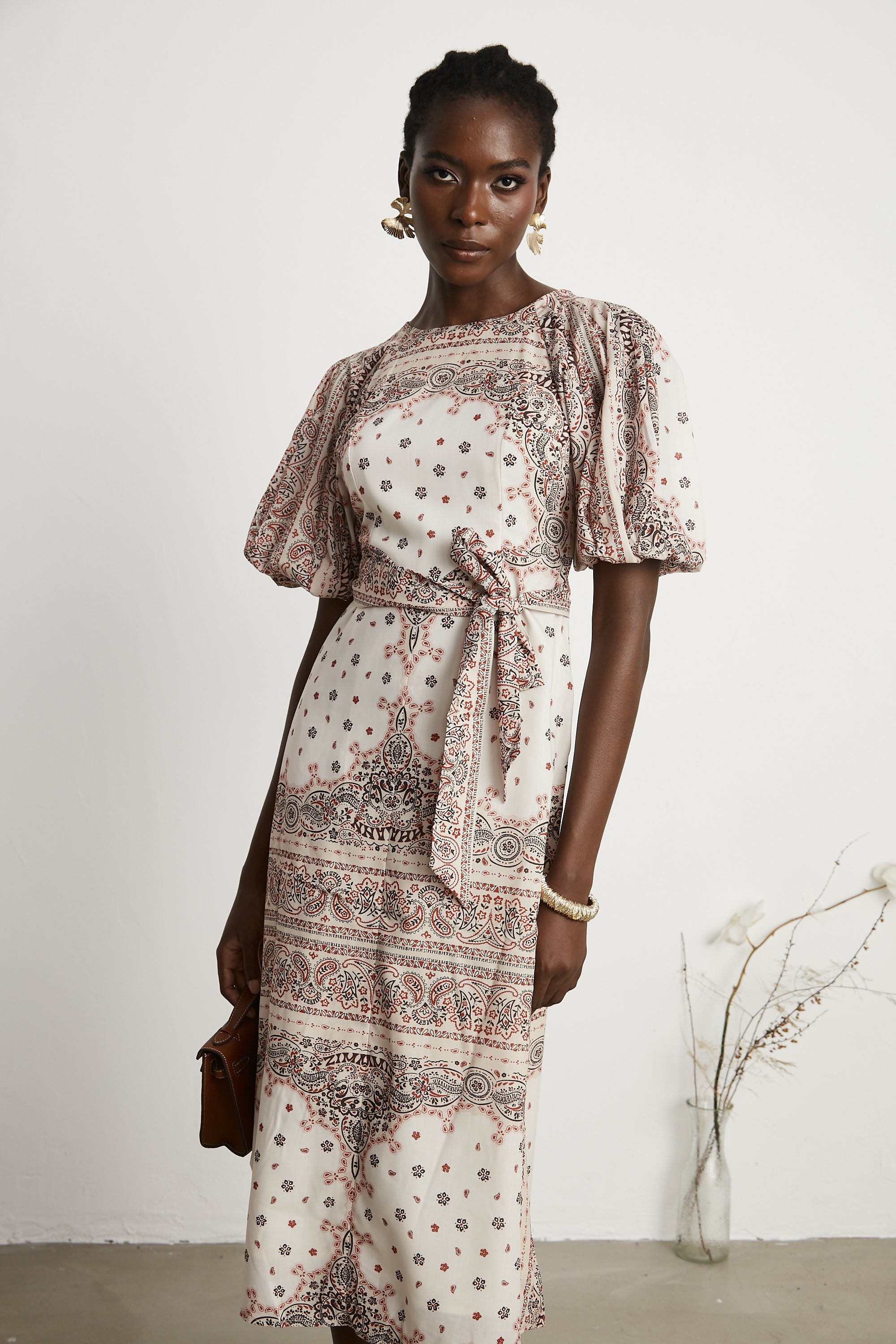 Filomena paisley-print midi dress