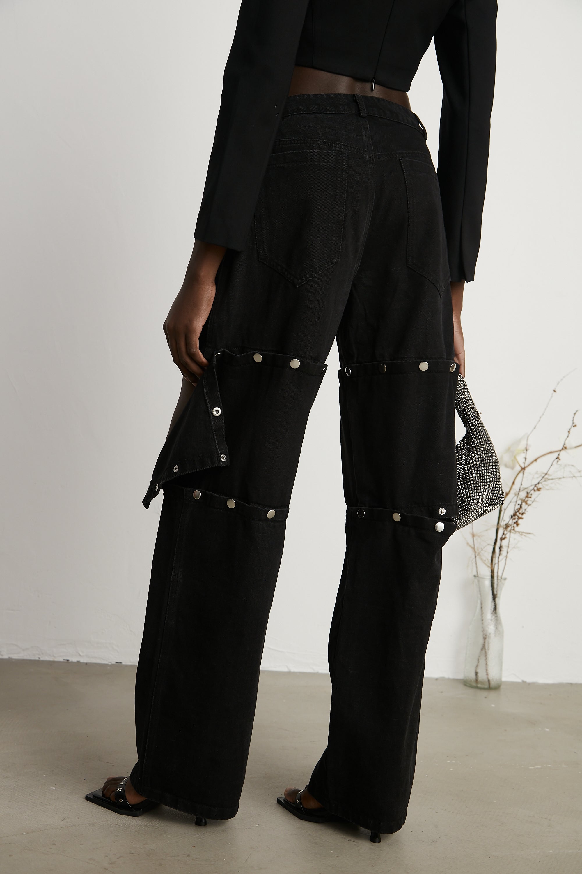 Janelle buttoned straight-leg jeans