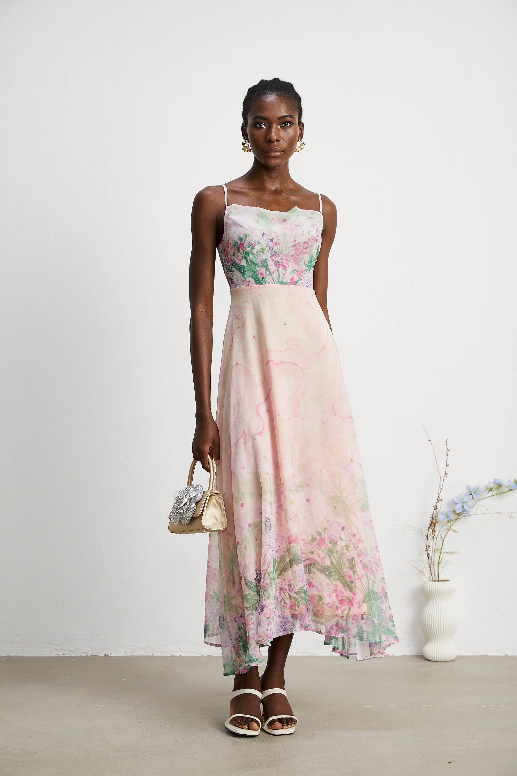 Priscille floral-print midi dress (US Only)