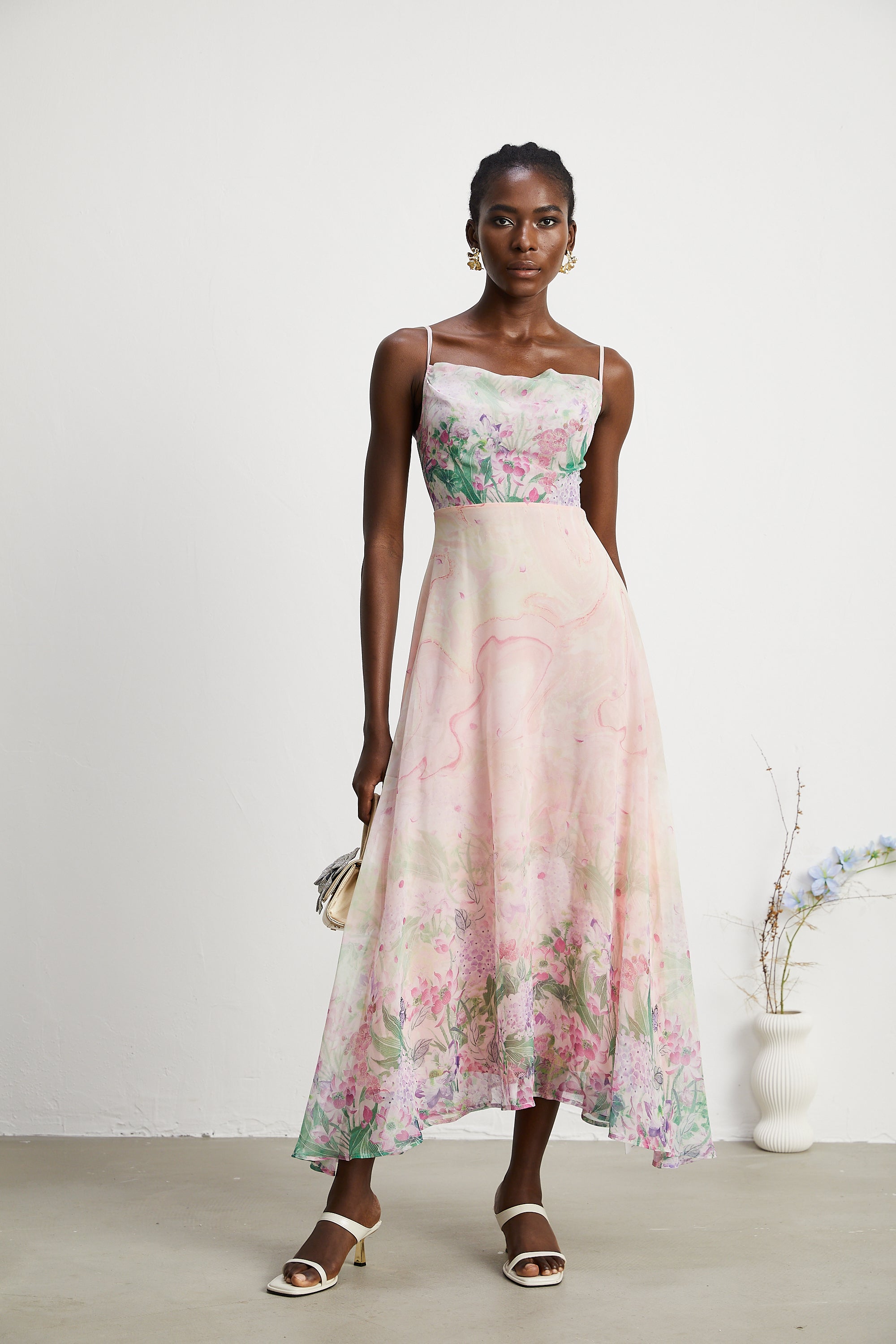 Priscille floral-print midi dress (US Only)