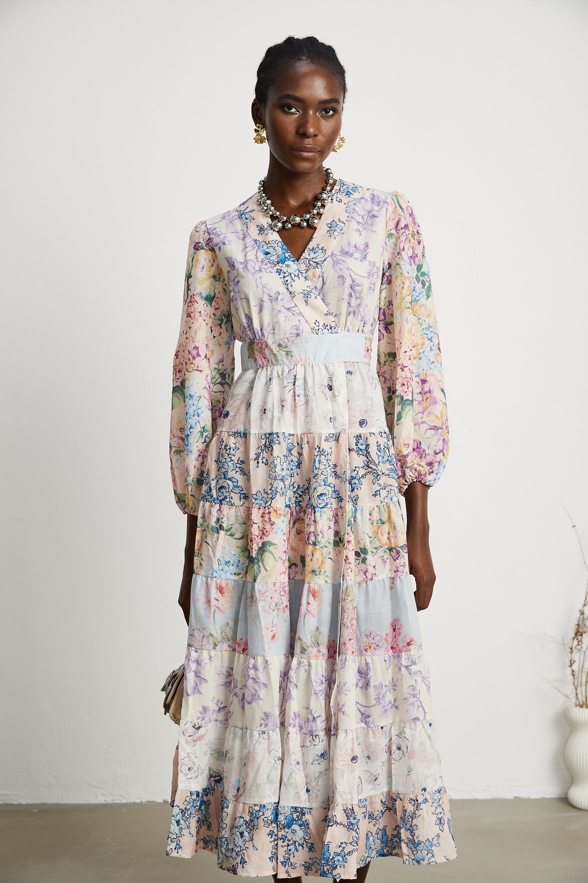 Alicia tiered midi dress