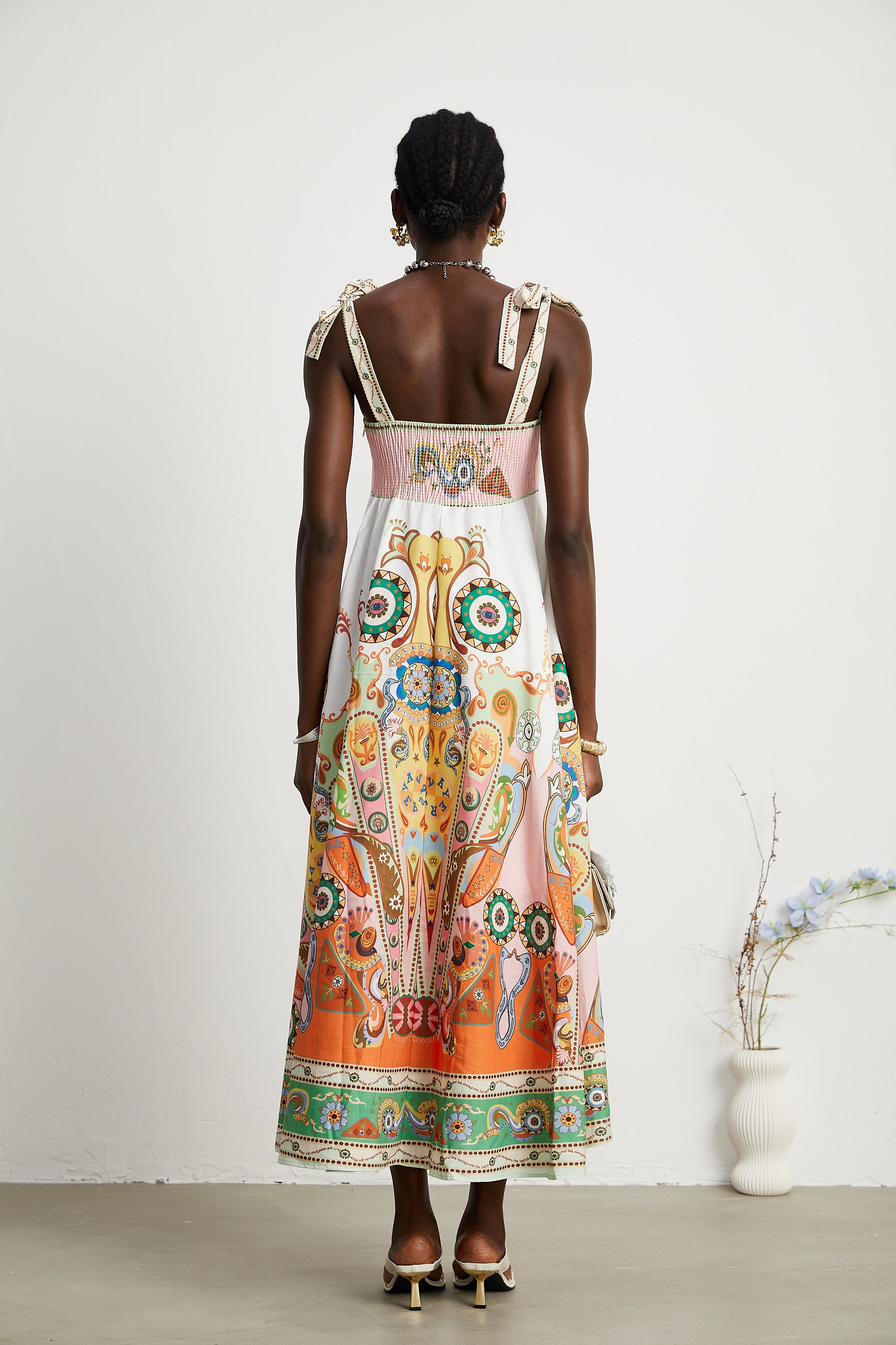 Claudia printed sleeveless maxi dress