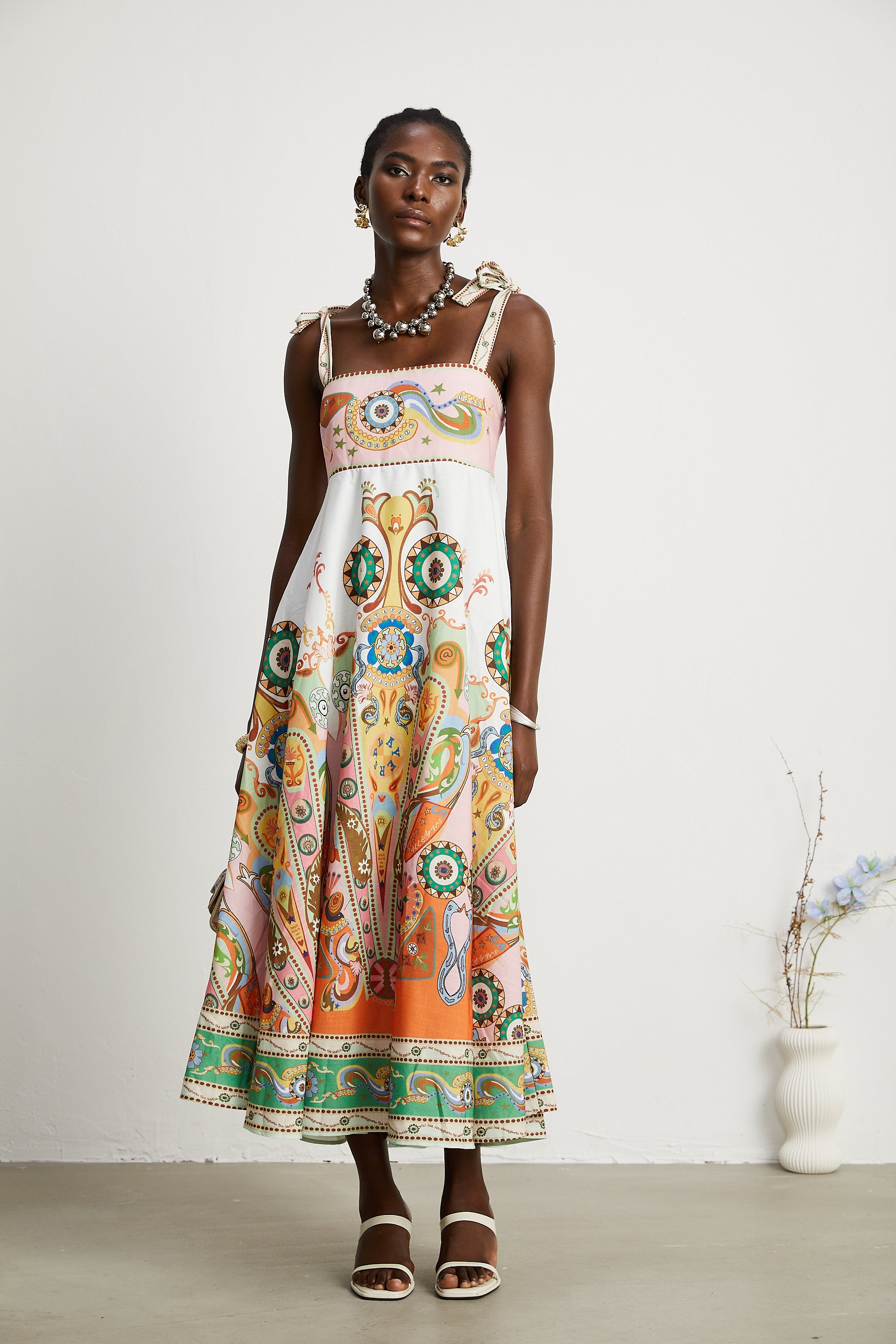 Claudia printed sleeveless maxi dress