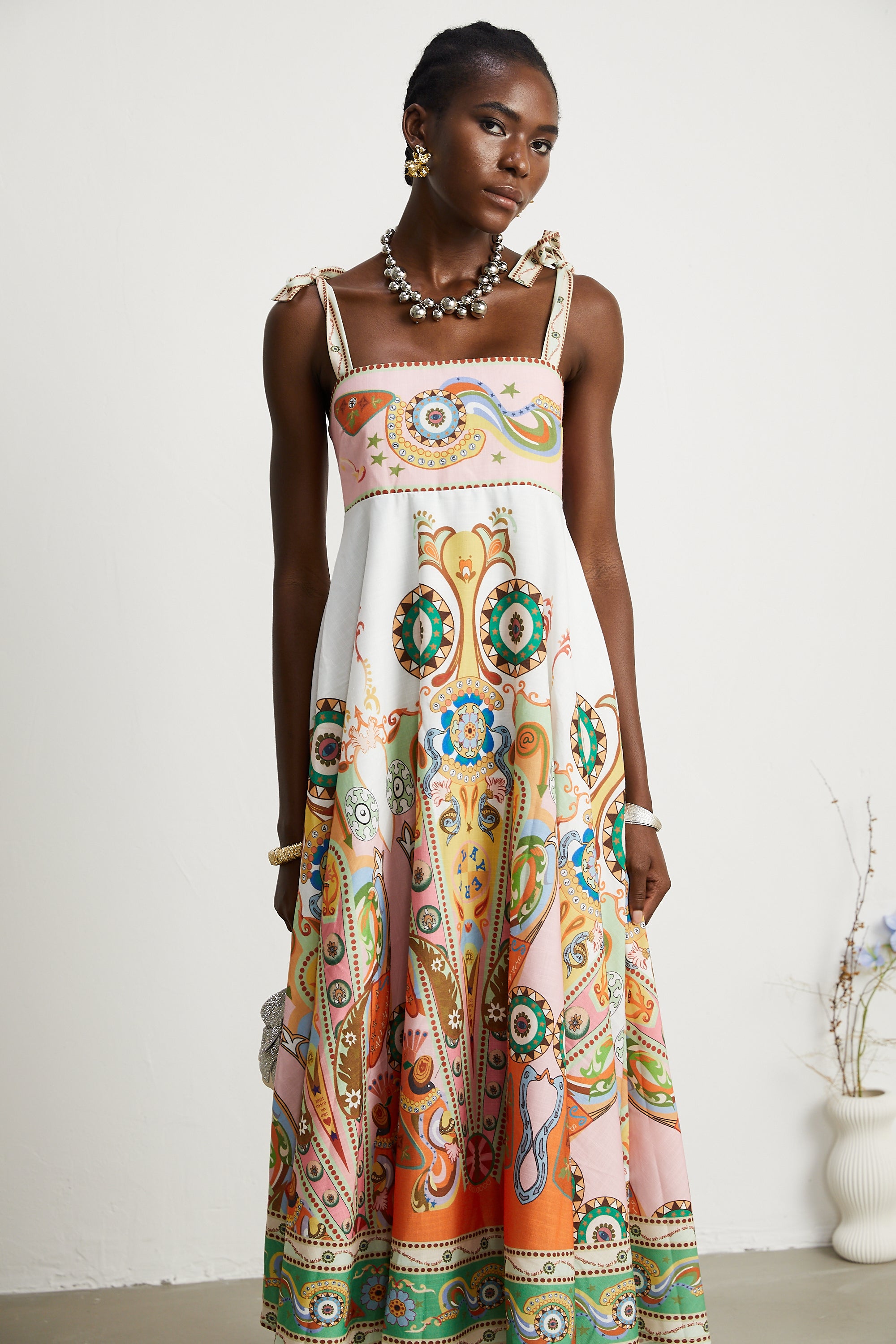 Claudia printed sleeveless maxi dress