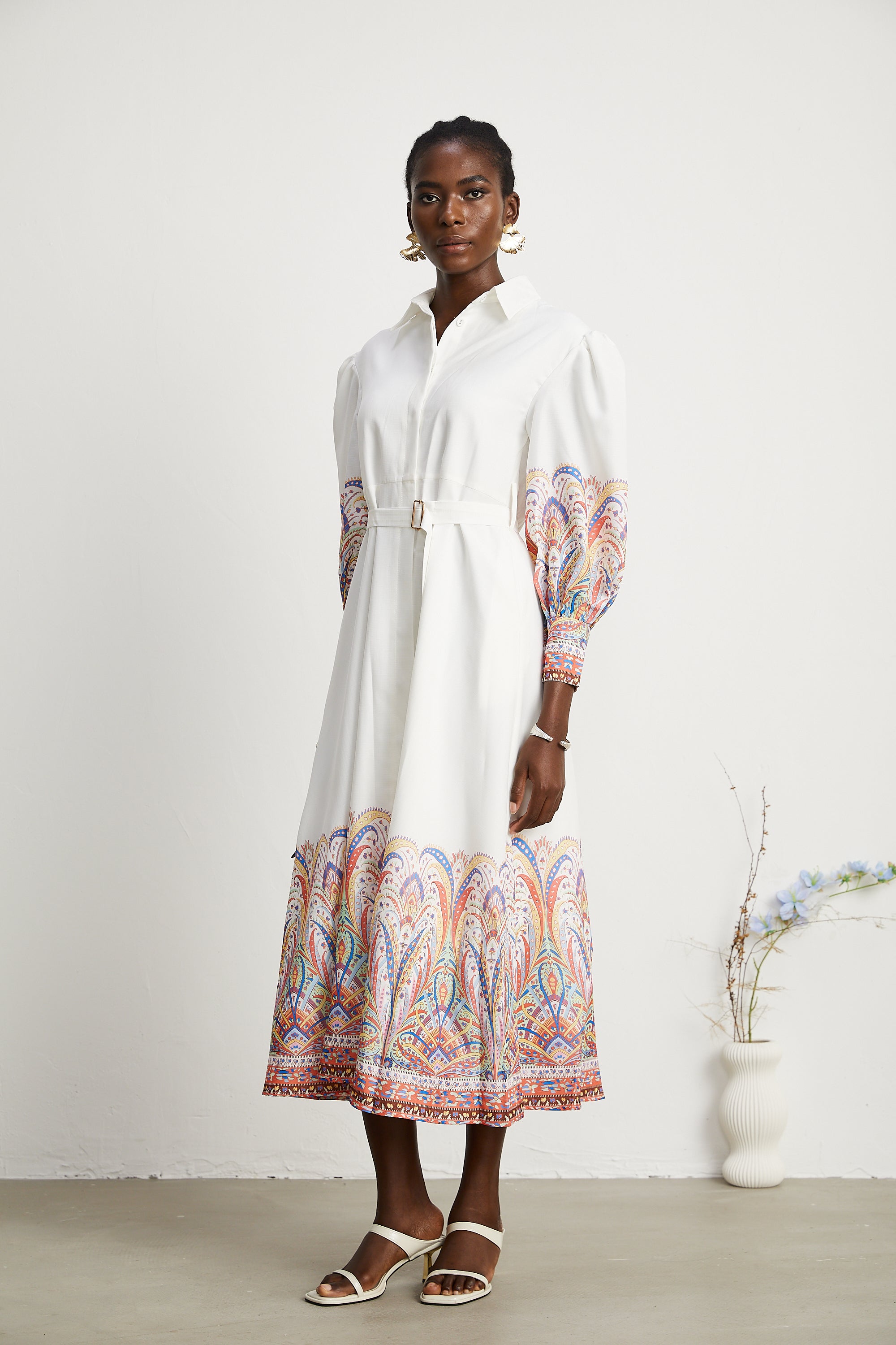 Raphaëlle pattern-print midi dress